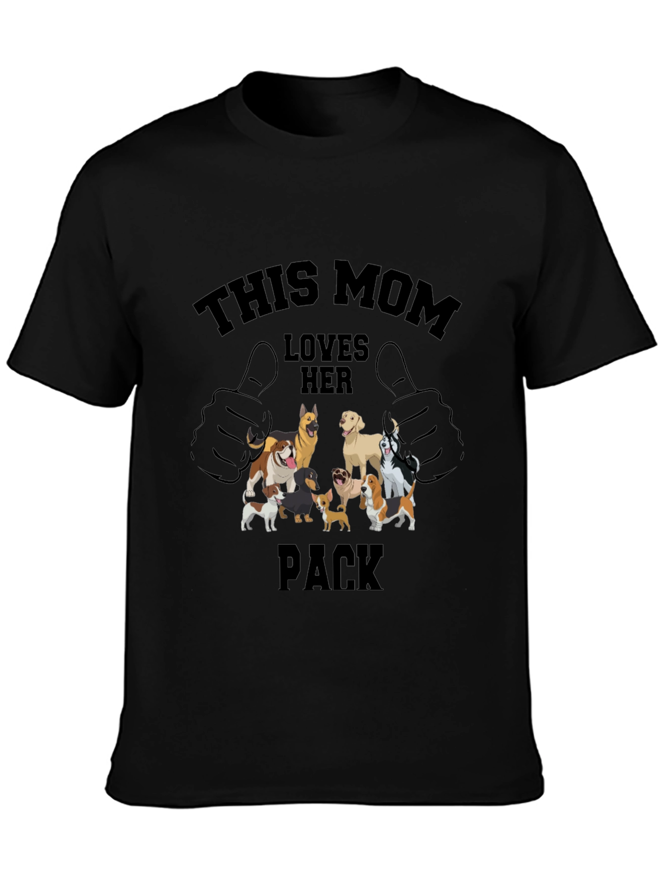 Dog Mom T-Shirt: This Mom Loves Her Pack