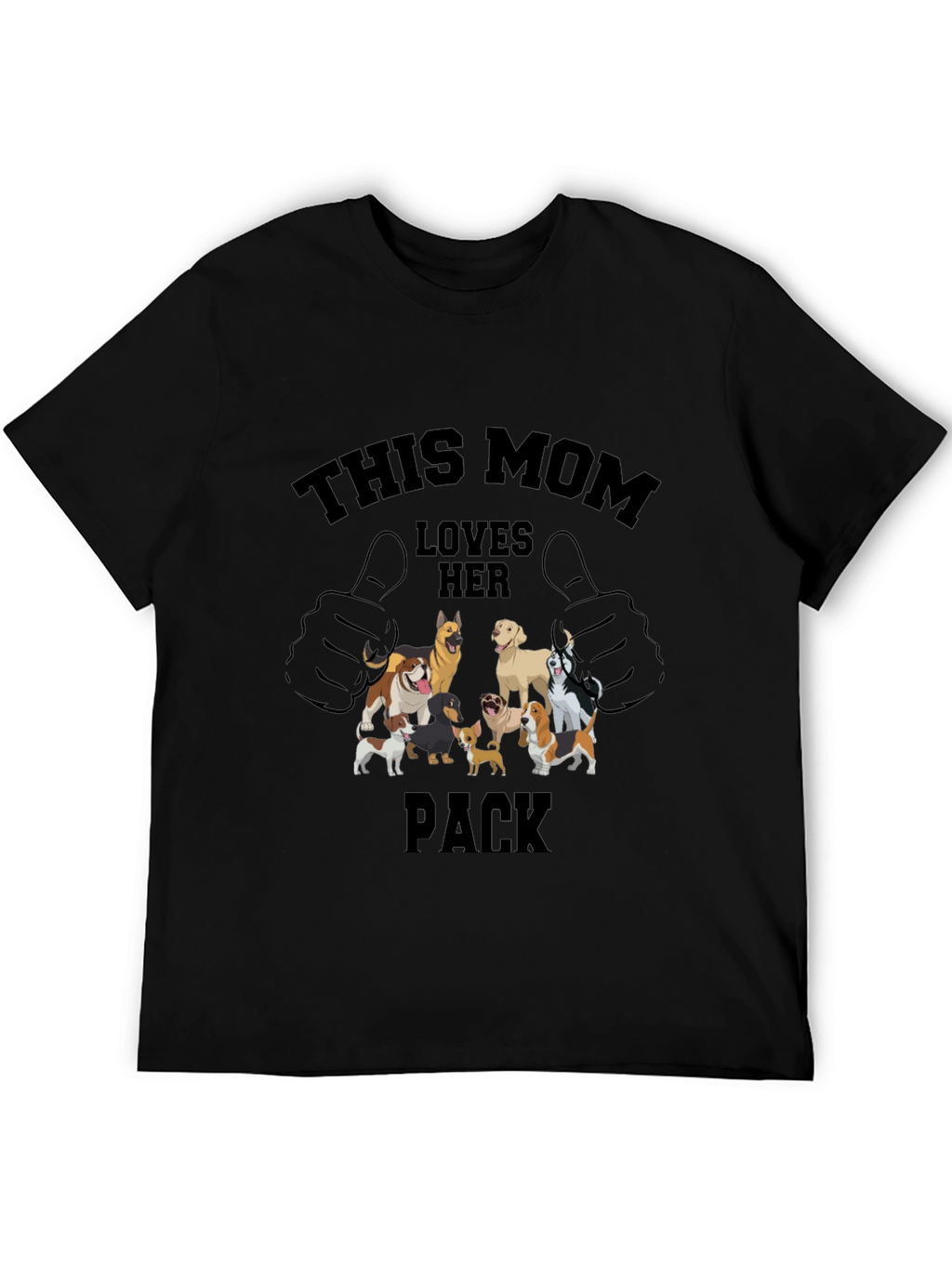 Dog Mom T-Shirt: This Mom Loves Her Pack
