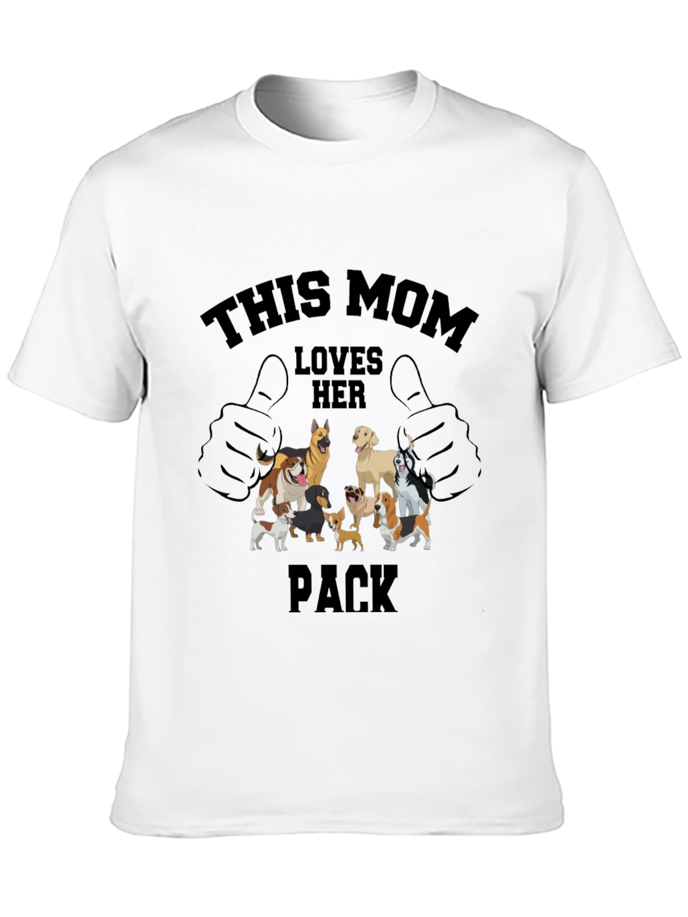 Dog Mom T-Shirt: This Mom Loves Her Pack