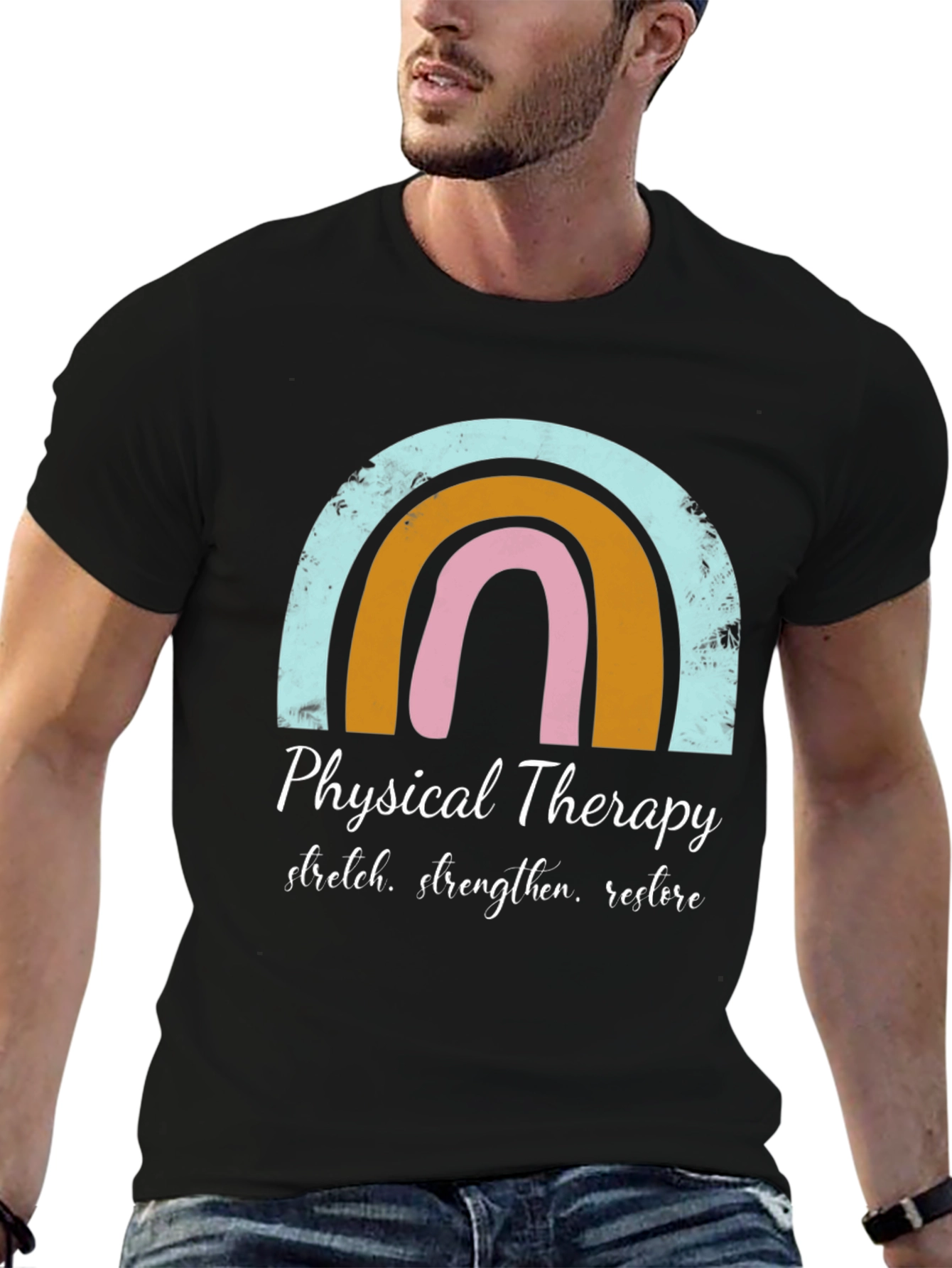 Physical Therapy Rainbow Graphic Tee