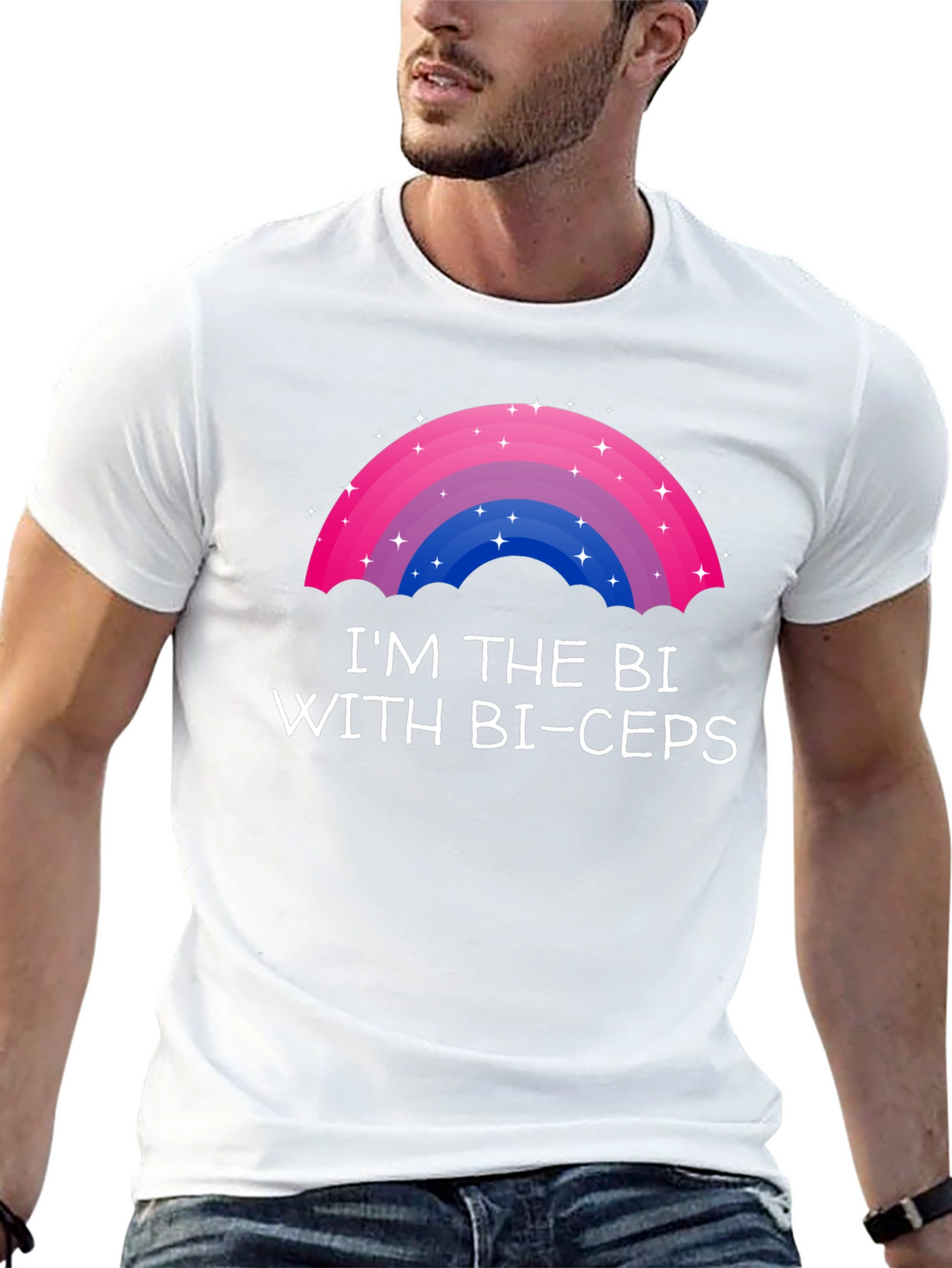 Bi Pride T-Shirt - Im the Bi with Bi-ceps