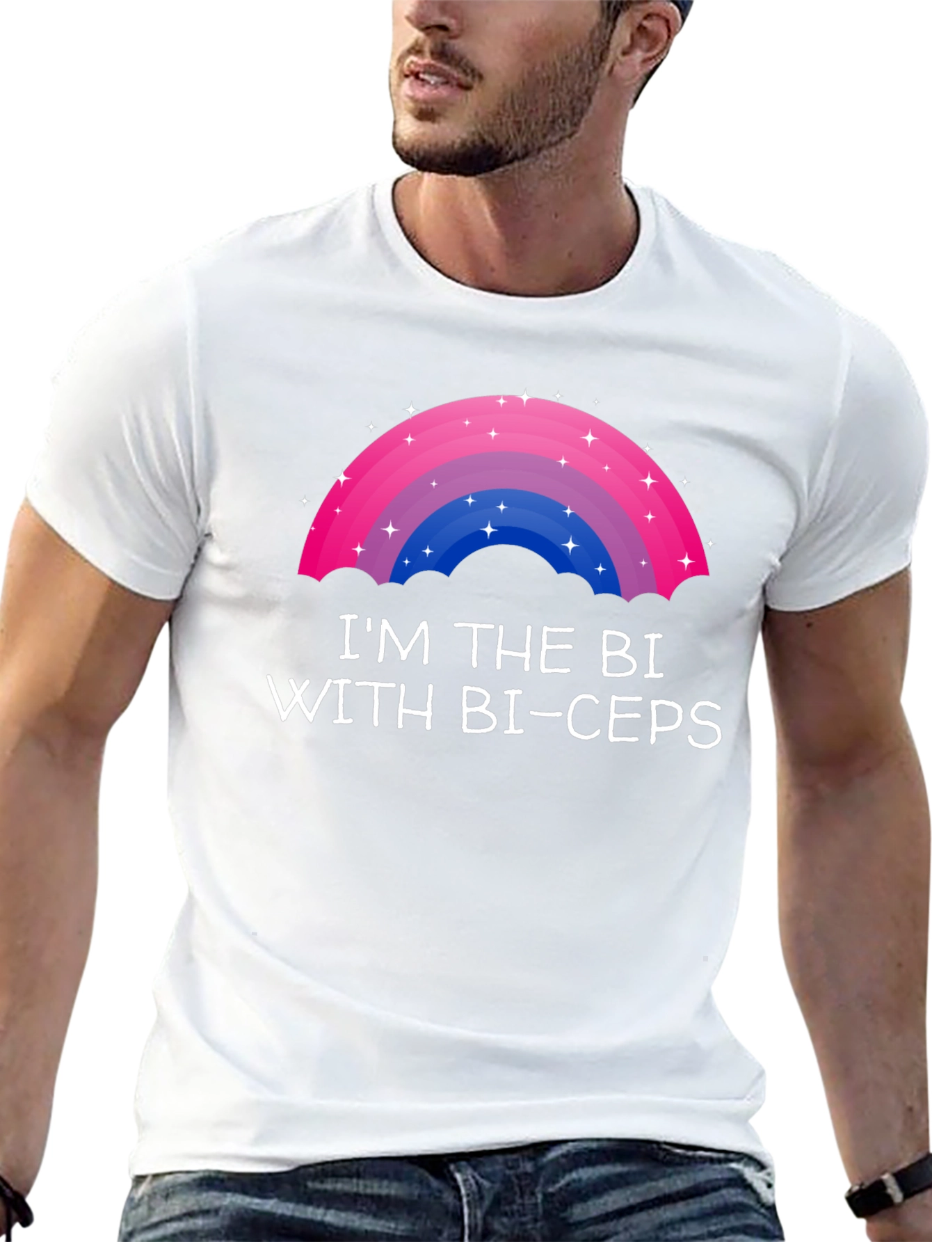 Bi Pride T-Shirt - Im the Bi with Bi-ceps