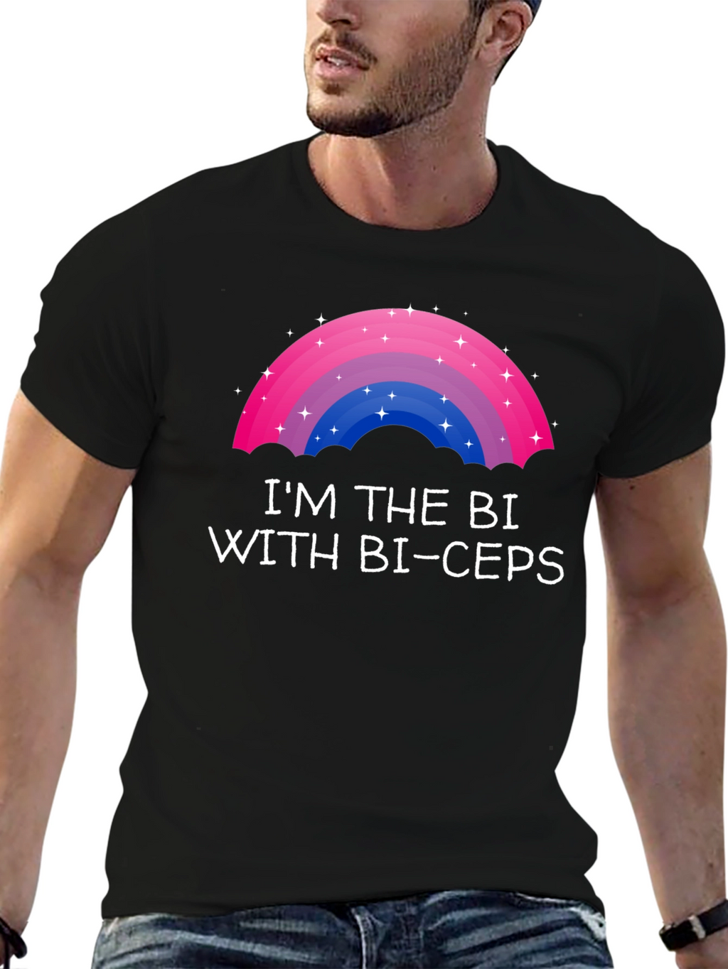 Bi Pride T-Shirt - Im the Bi with Bi-ceps
