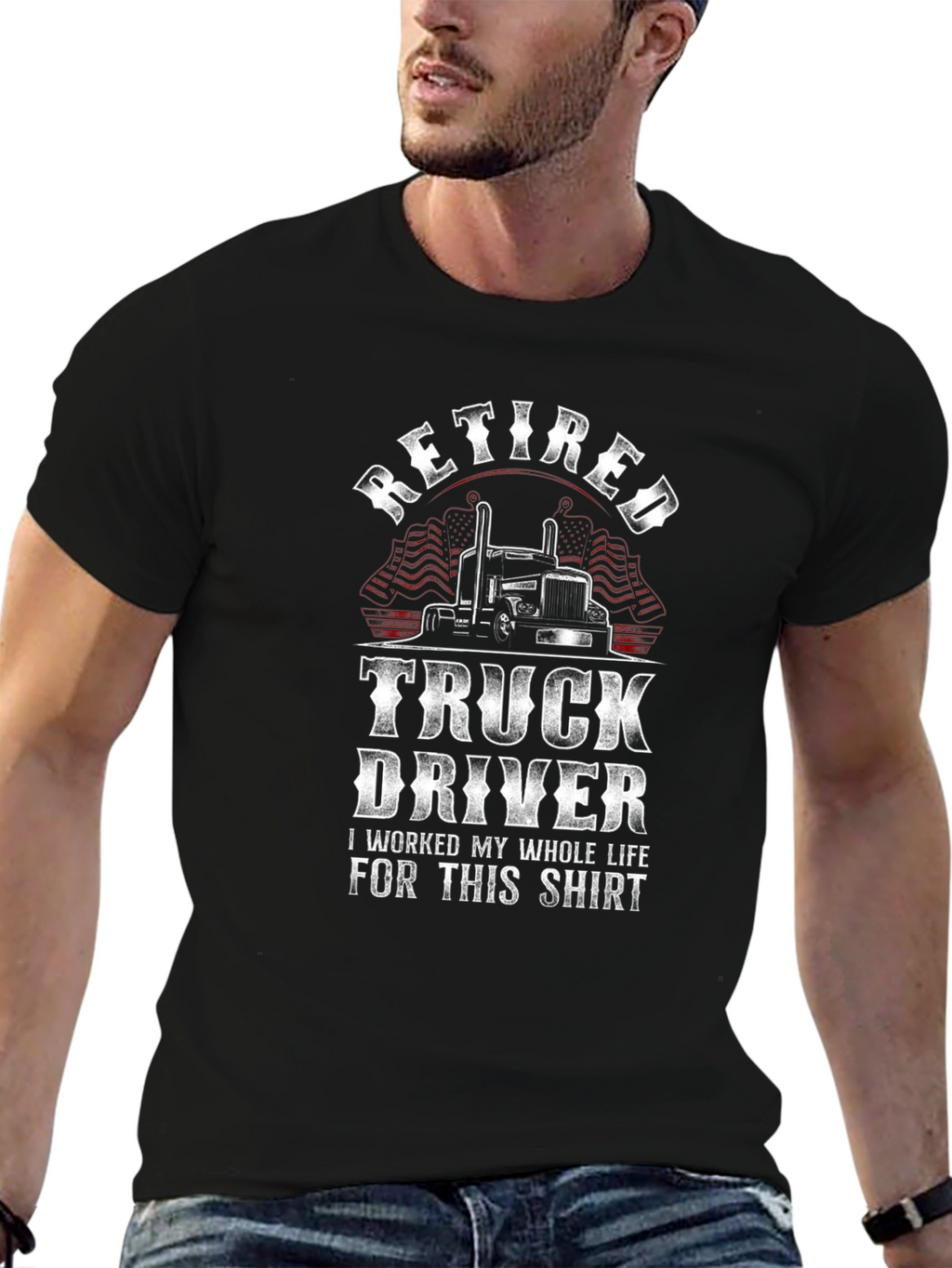 Retired Truck Driver Novelty Graphic T-Shirt
