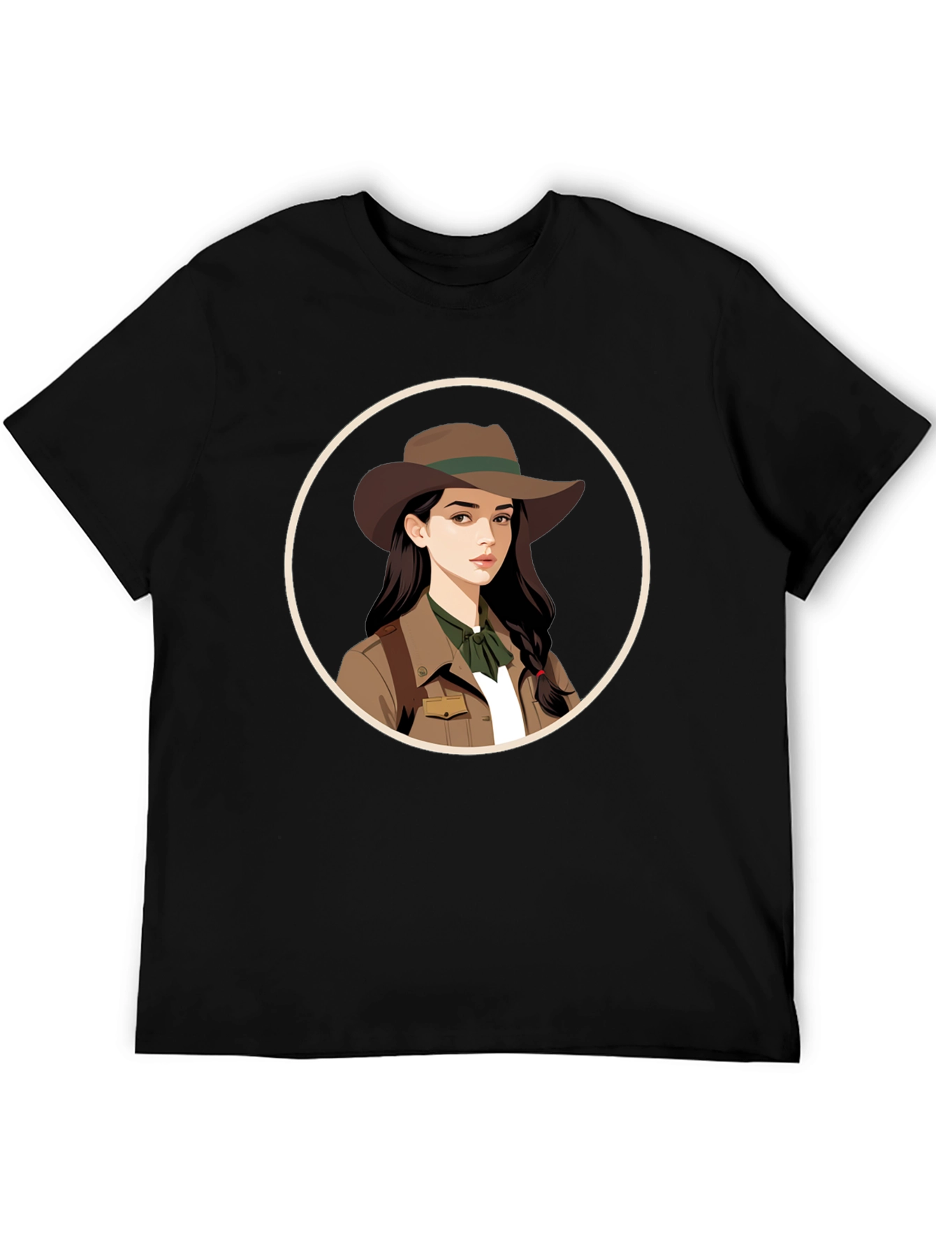 Adventurer Girl Graphic Tee - Black Unisex T-Shirt