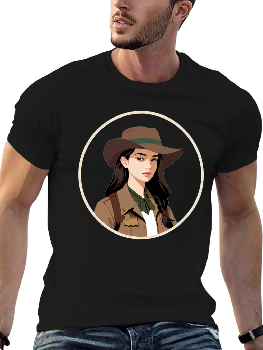 Adventurer Girl Graphic Tee - Black Unisex T-Shirt