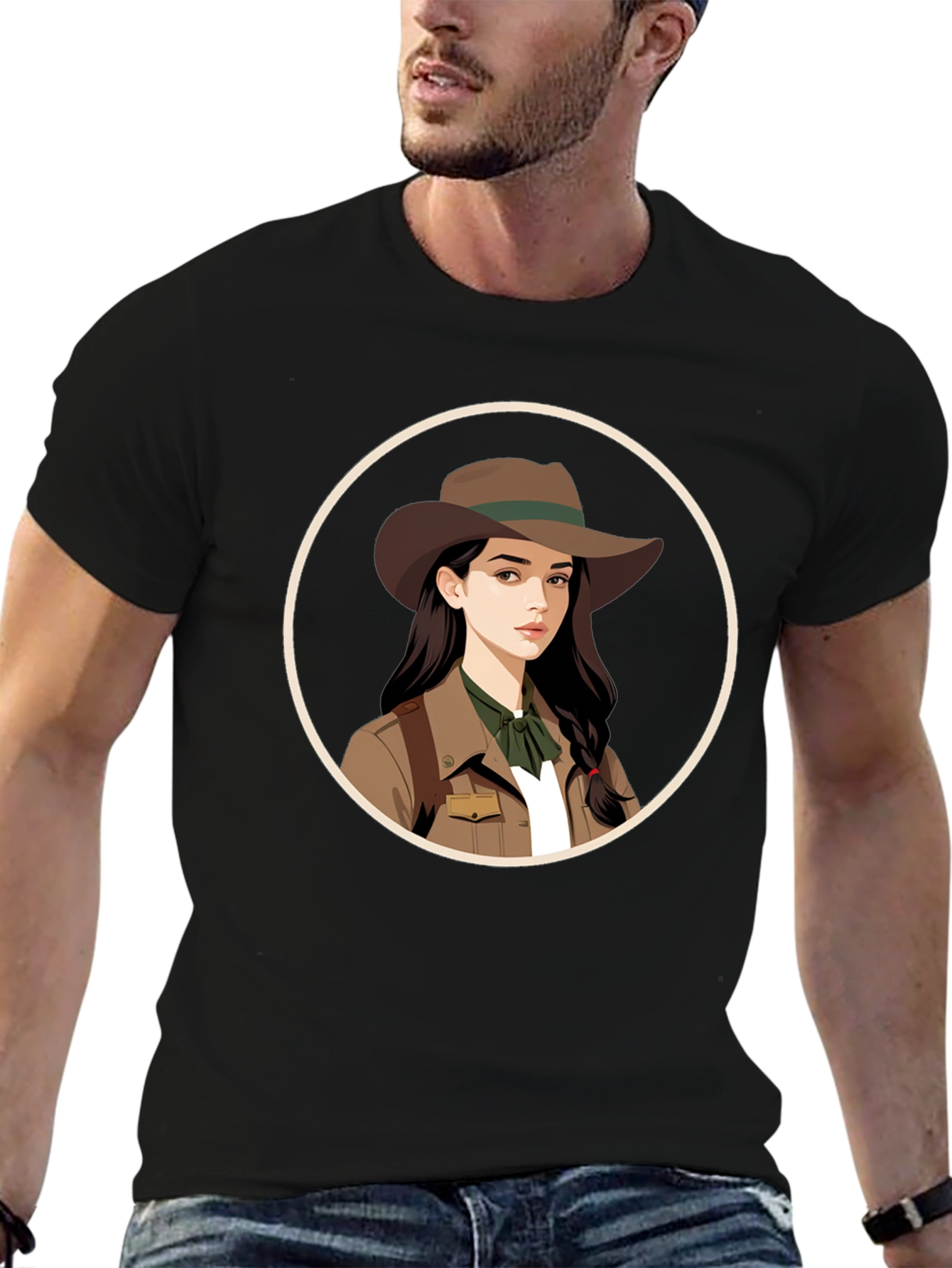 Adventurer Girl Graphic Tee - Black Unisex T-Shirt