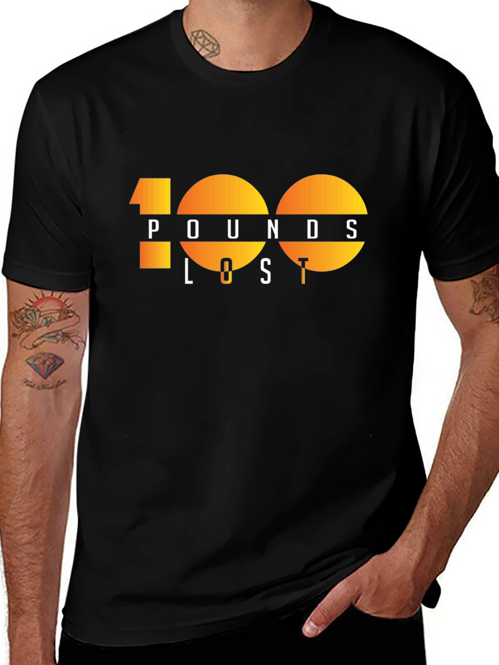 100 Pounds Lost Graphic Tee - Black