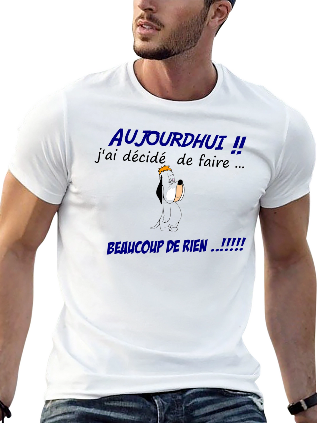 Funny French Slogan Graphic Tee - Beaucoup De Rien!