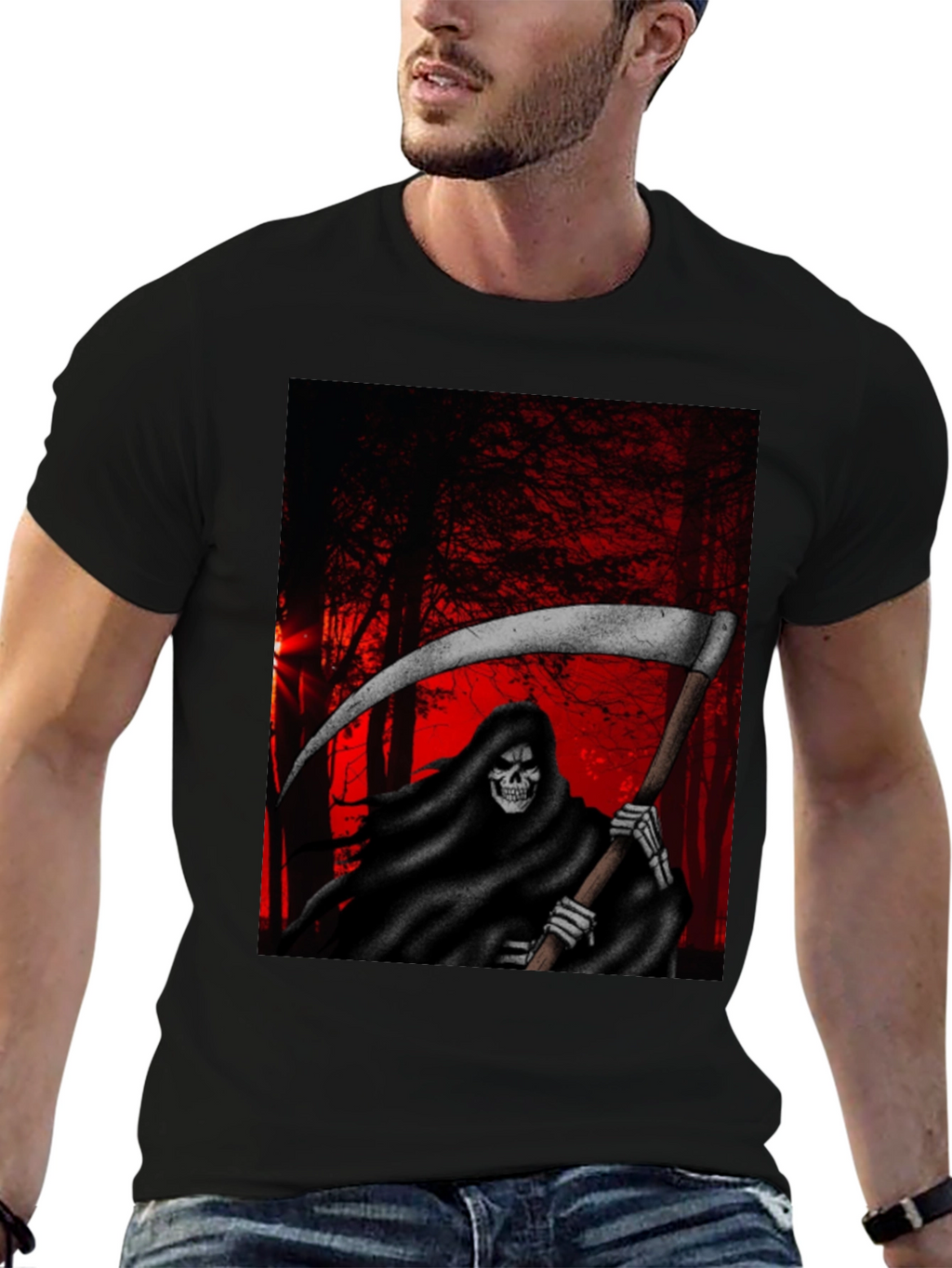 Grim Reaper T-Shirt - Dark Forest Design