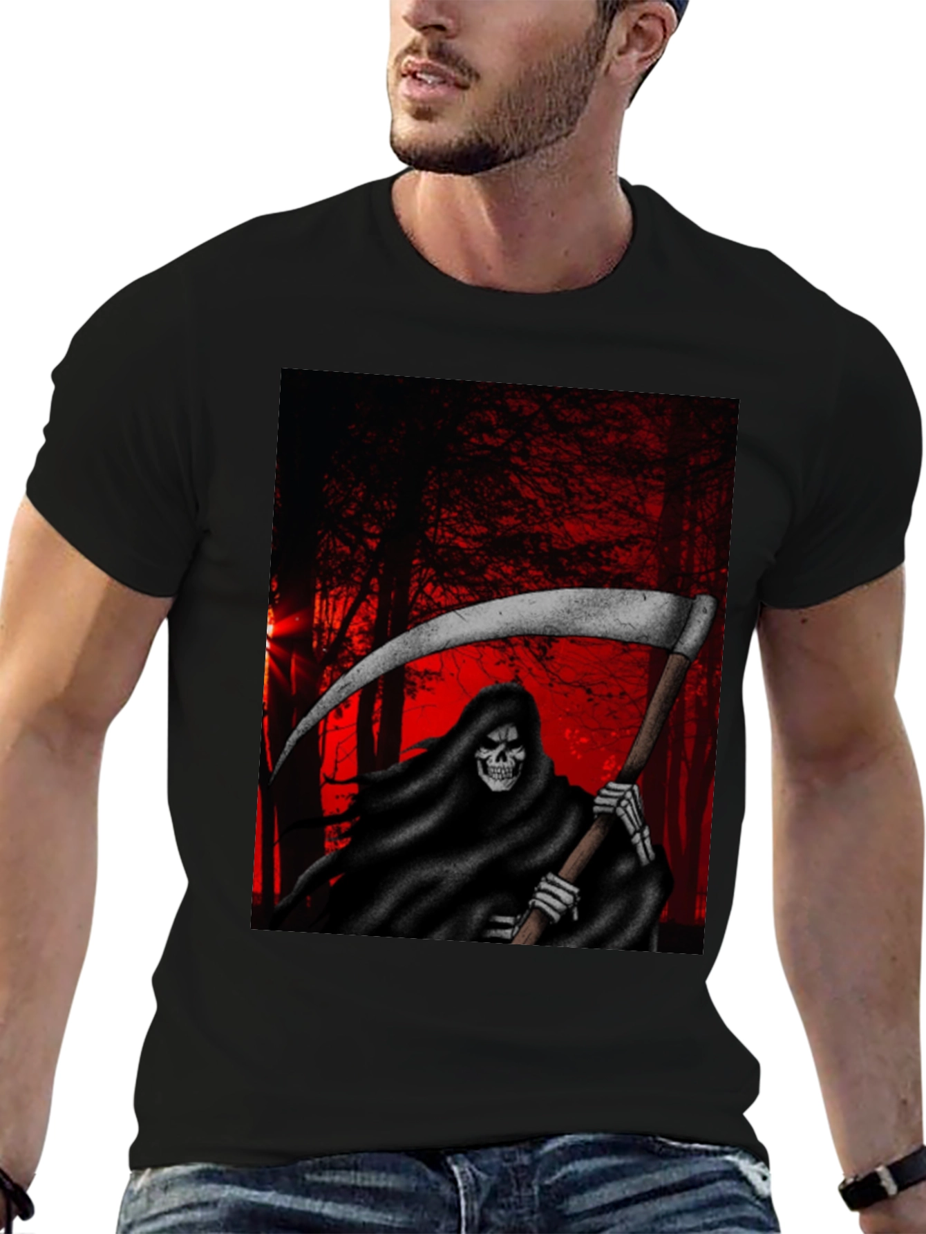 Grim Reaper T-Shirt - Dark Forest Design
