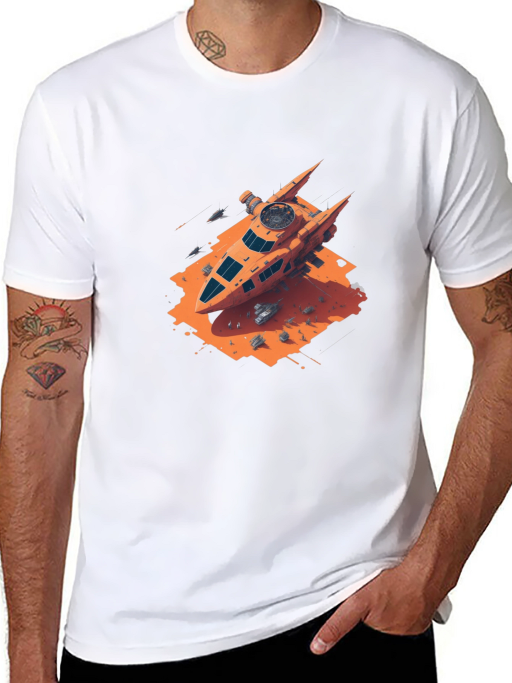Sci-Fi Spaceship Graphic T-Shirt