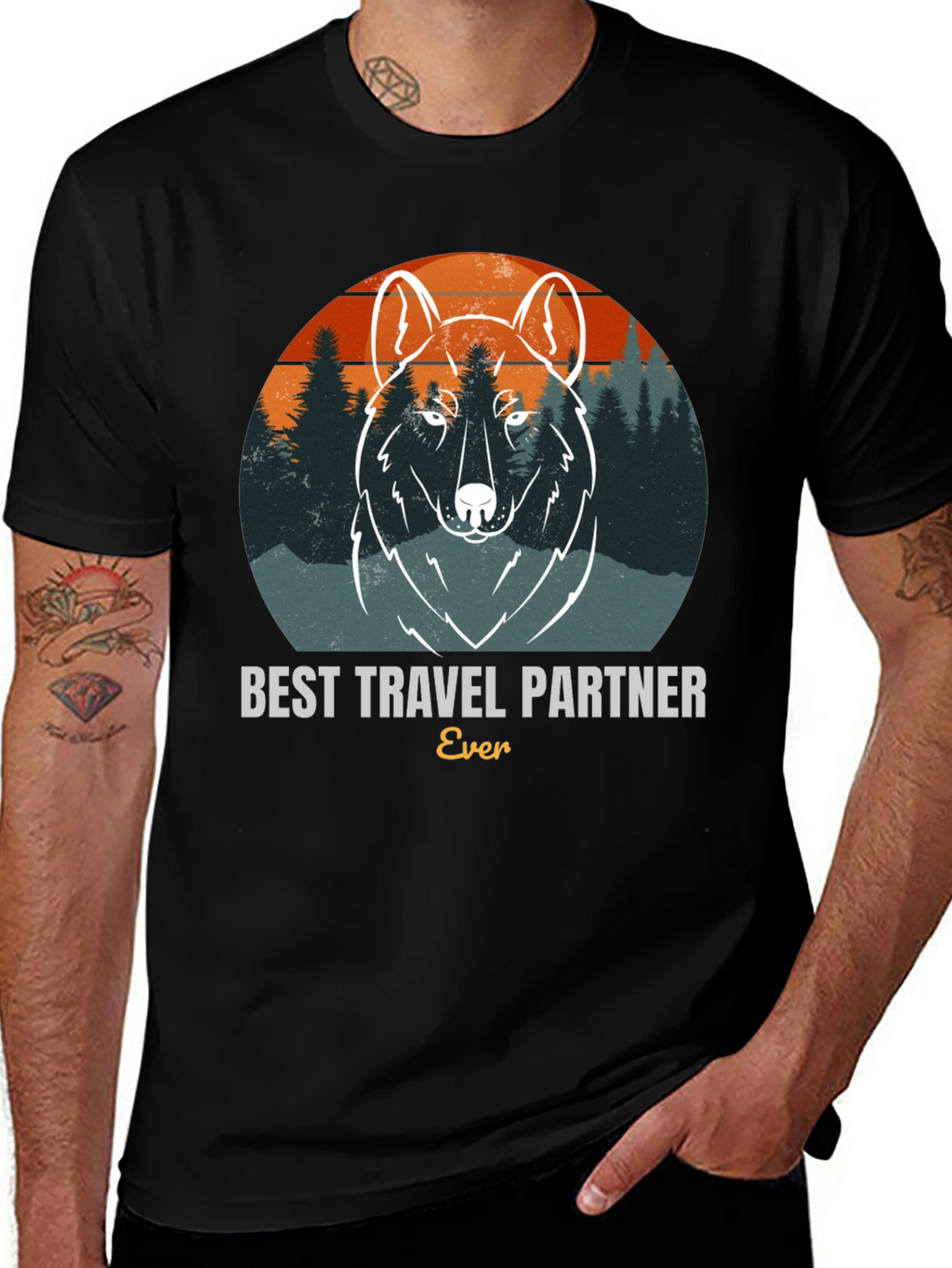 Best Travel Partner Wolf Graphic Tee