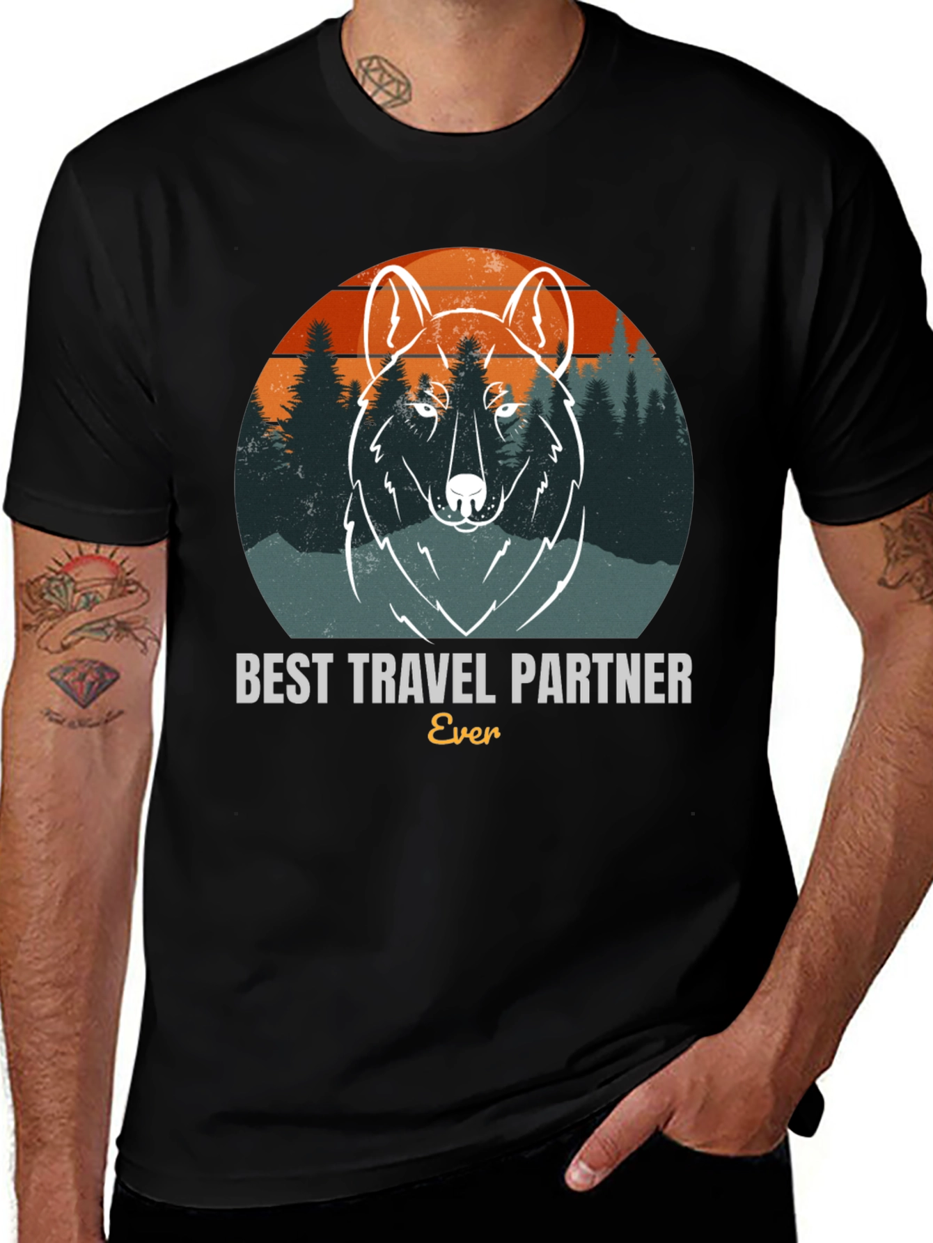 Best Travel Partner Wolf Graphic Tee