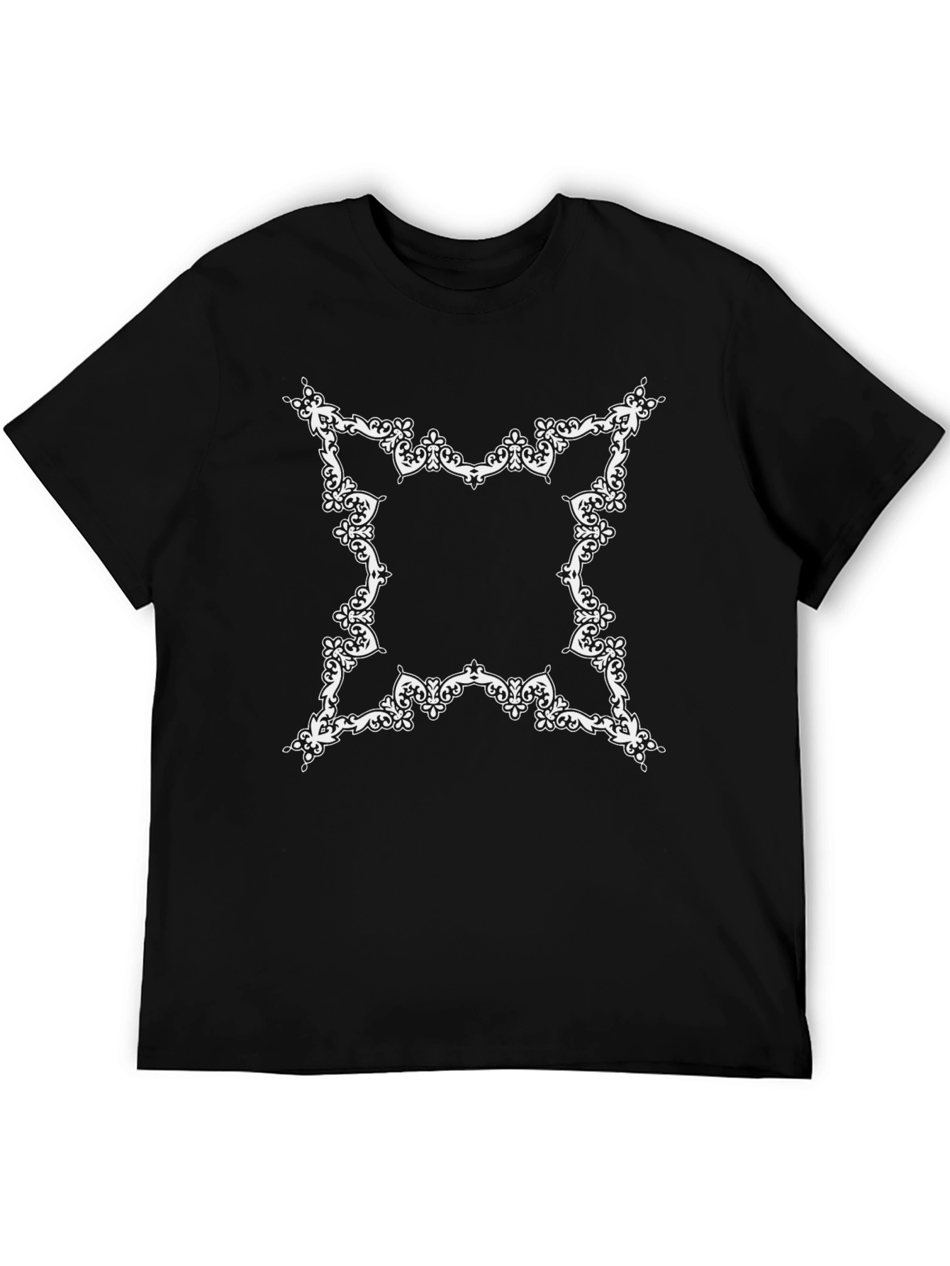 Elegant Ornate Frame Black T-Shirt