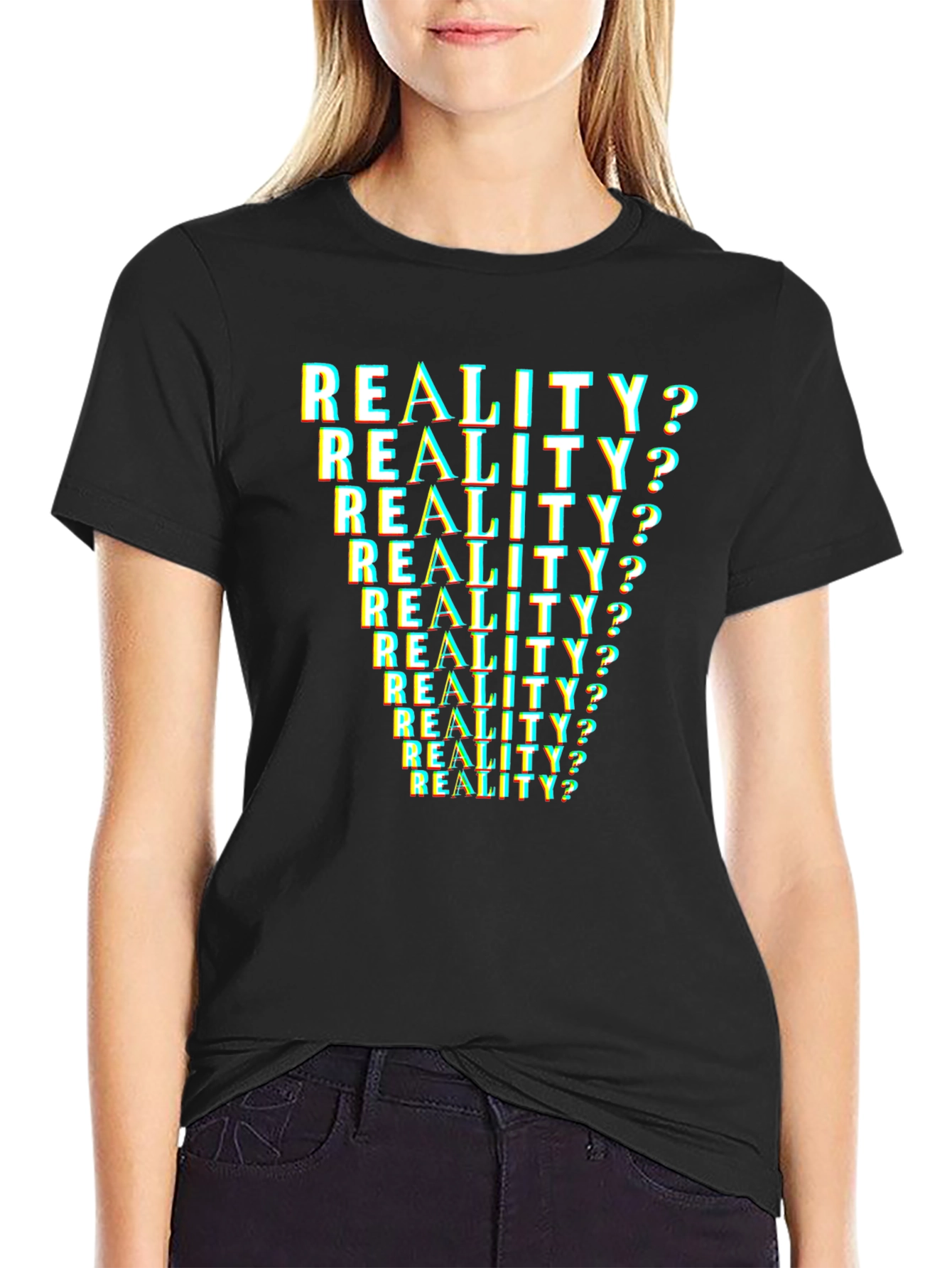 Reality? T-Shirt - Glitch Text Design