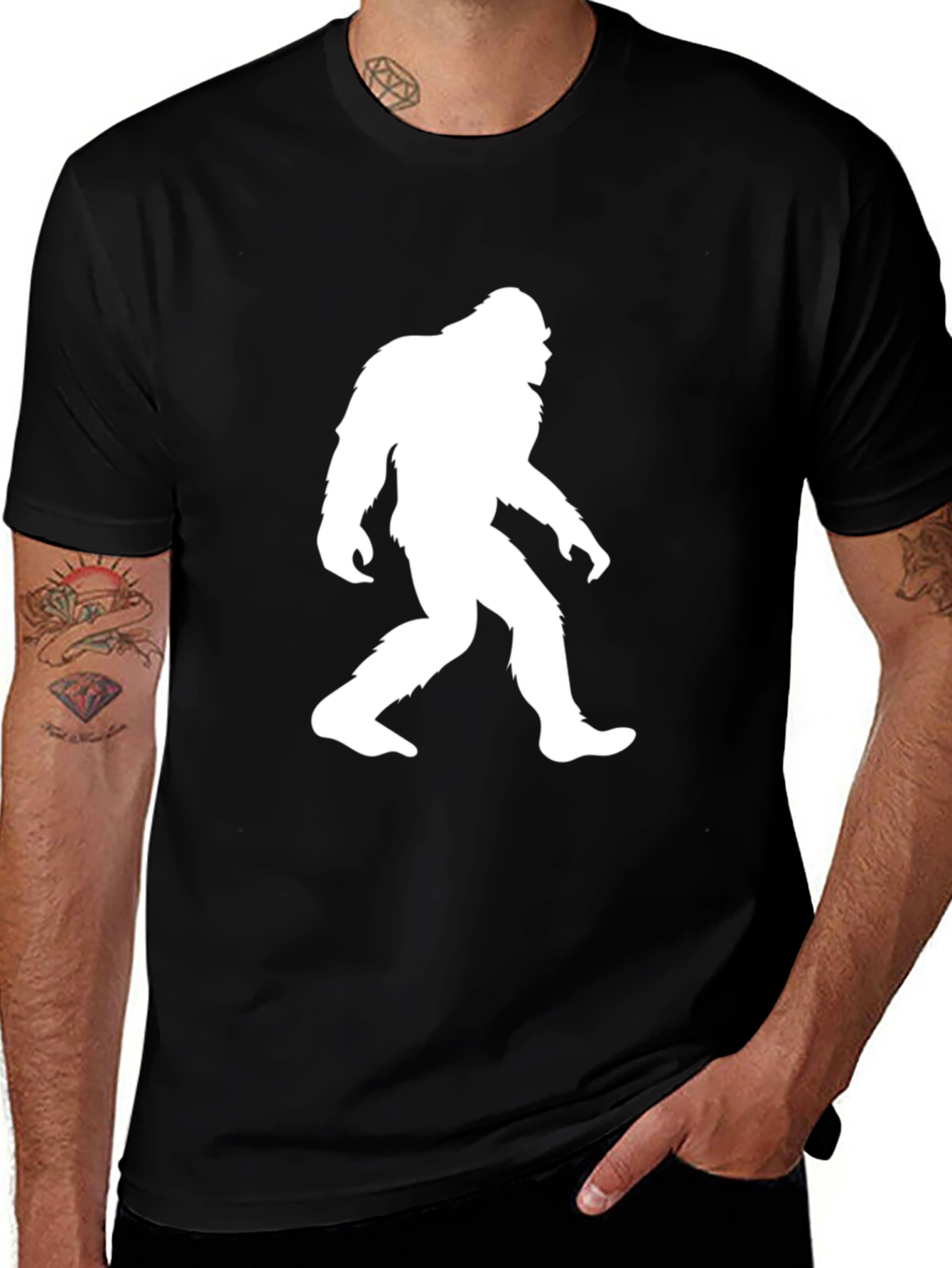 Bigfoot Graphic Tee - Black Cotton T-Shirt