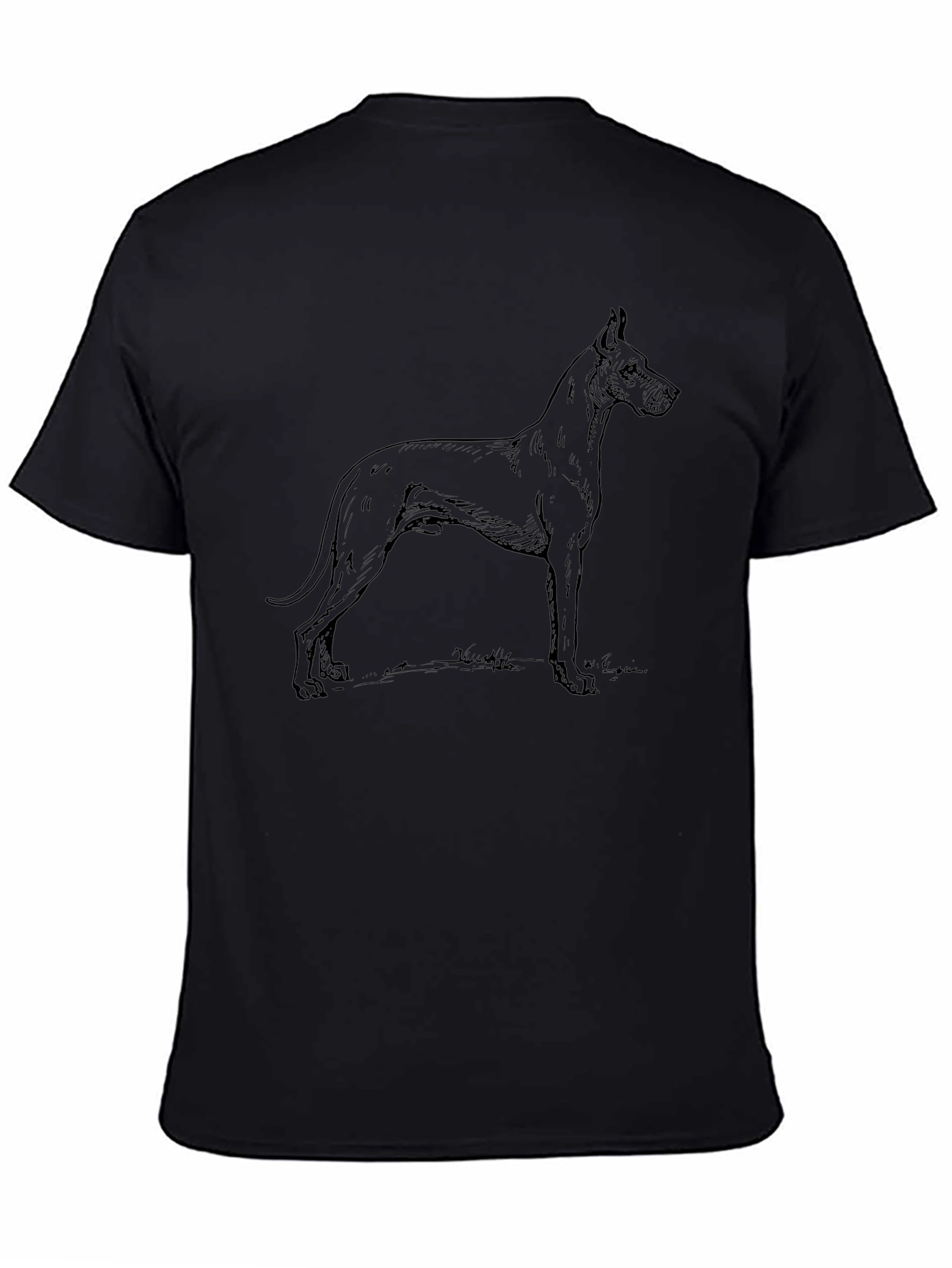 Dog Graphic Mens Black T-Shirt