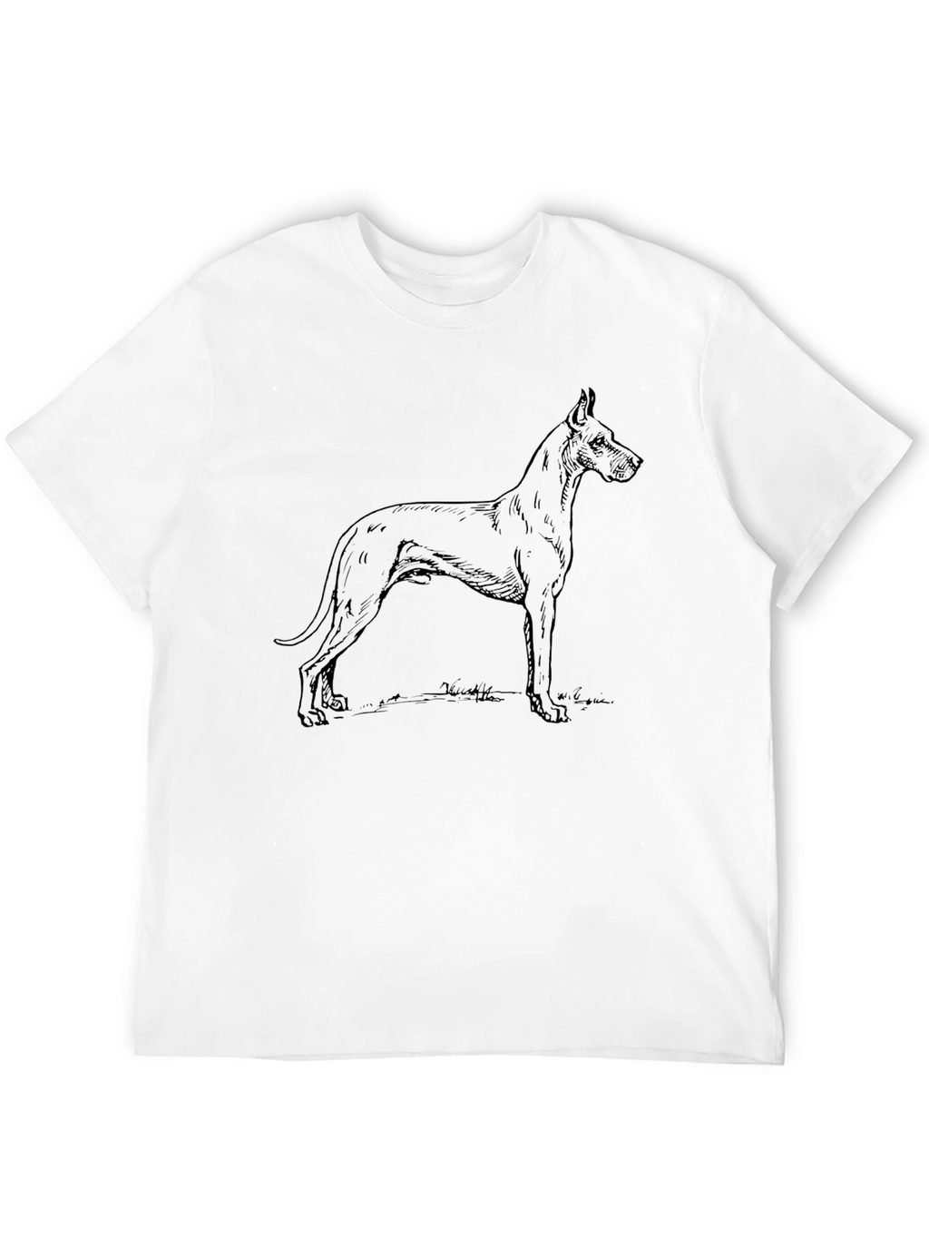 Dog Graphic Mens Black T-Shirt