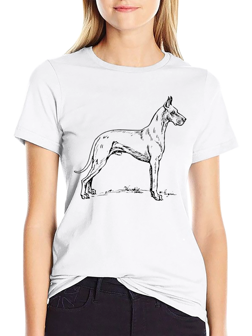 Dog Graphic Mens Black T-Shirt
