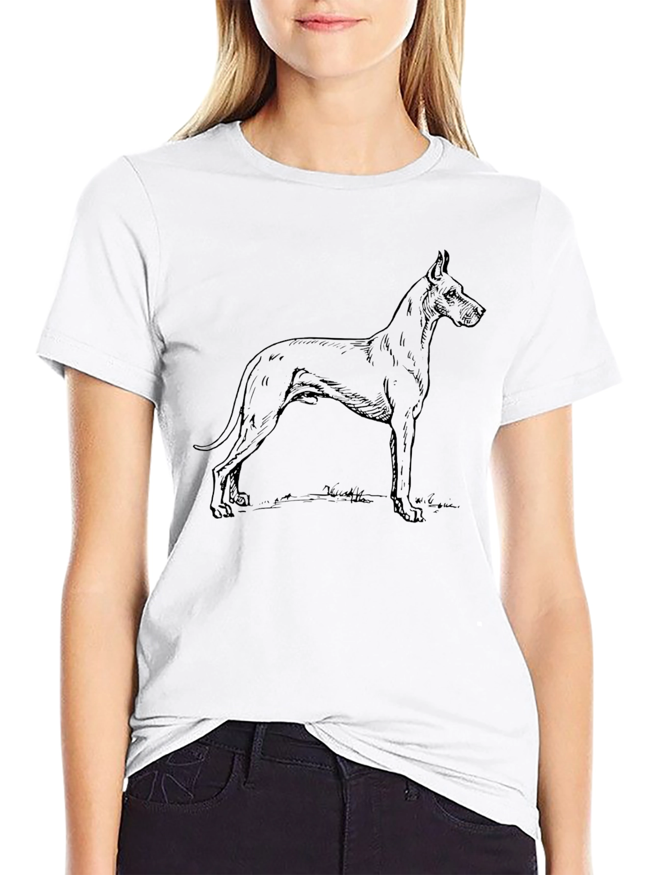 Dog Graphic Mens Black T-Shirt