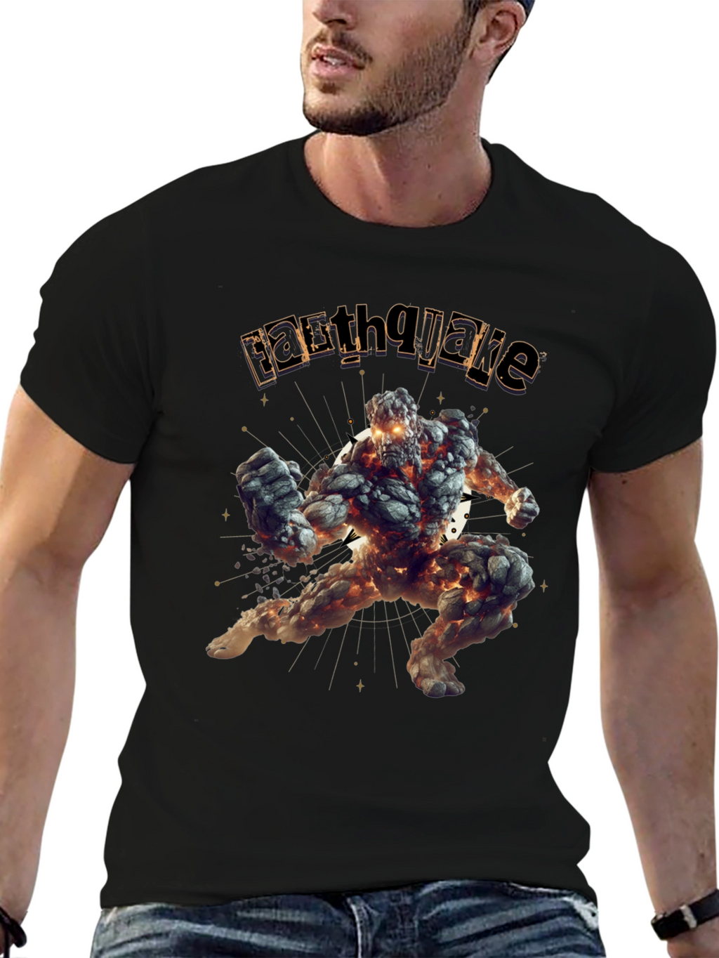 Earthquake Graphic Black T-Shirt