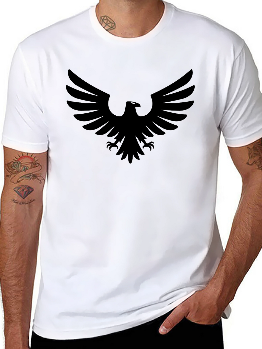 Black Eagle Graphic Tee - Mens Casual T-Shirt