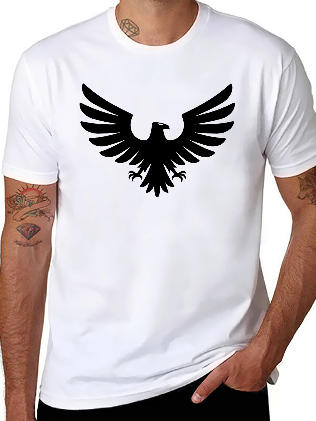 Black Eagle Graphic Tee - Mens Casual T-Shirt