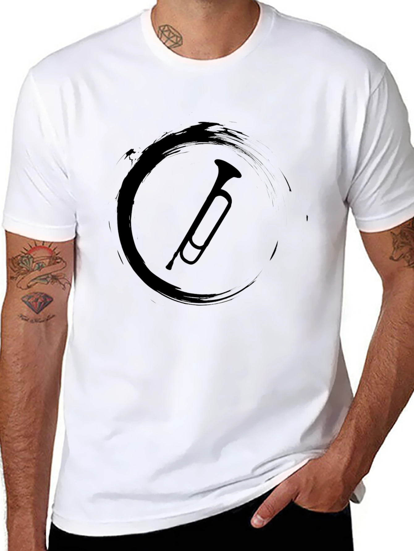 Black Trumpet Graphic Tee - Classic Comfort Fit