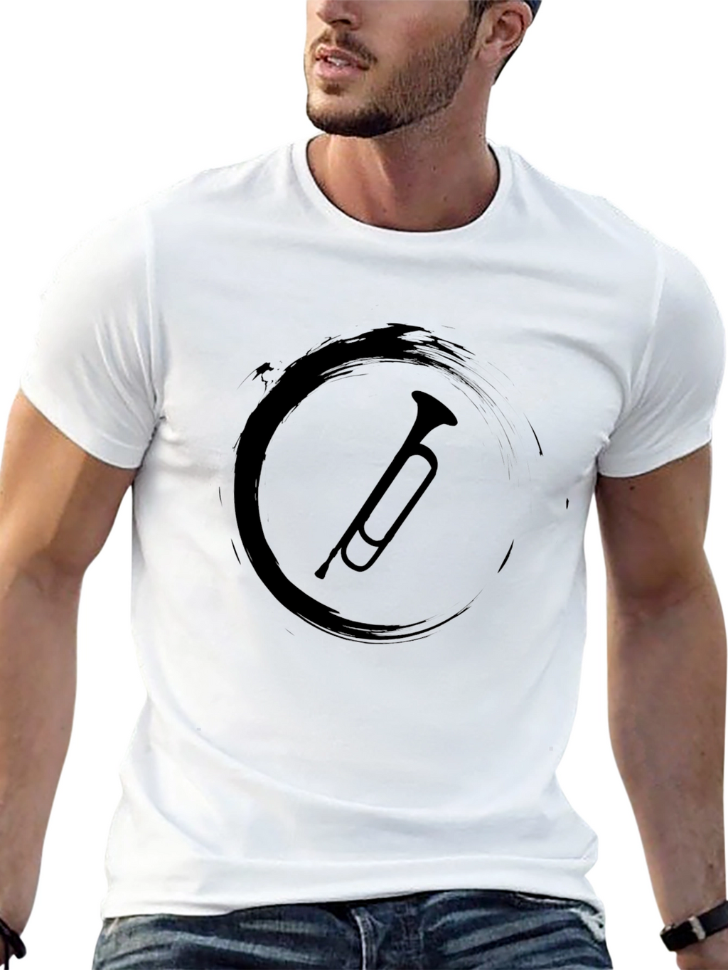 Black Trumpet Graphic Tee - Classic Comfort Fit