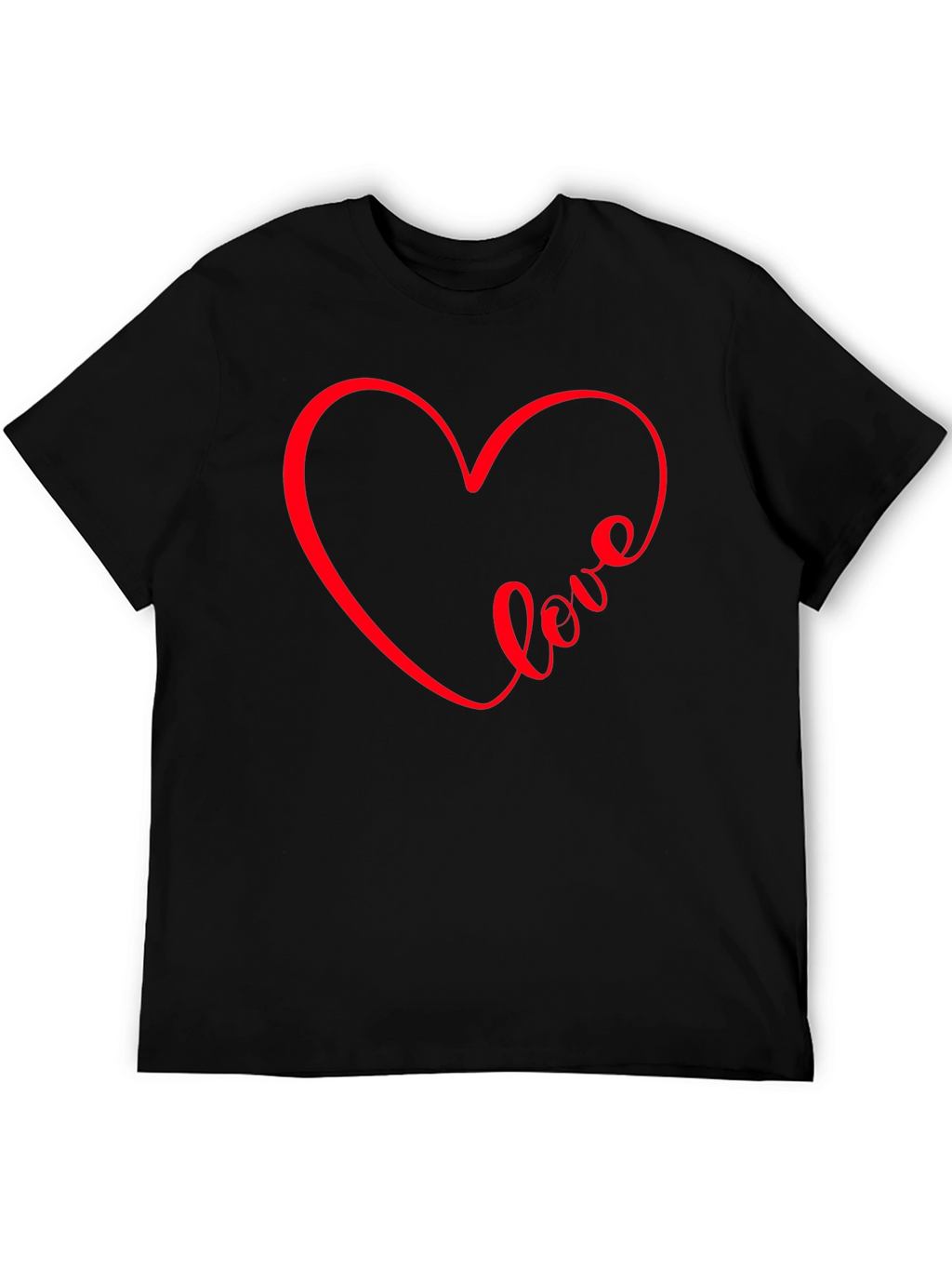 Love Heart Graphic Tee - Black Casual Shirt
