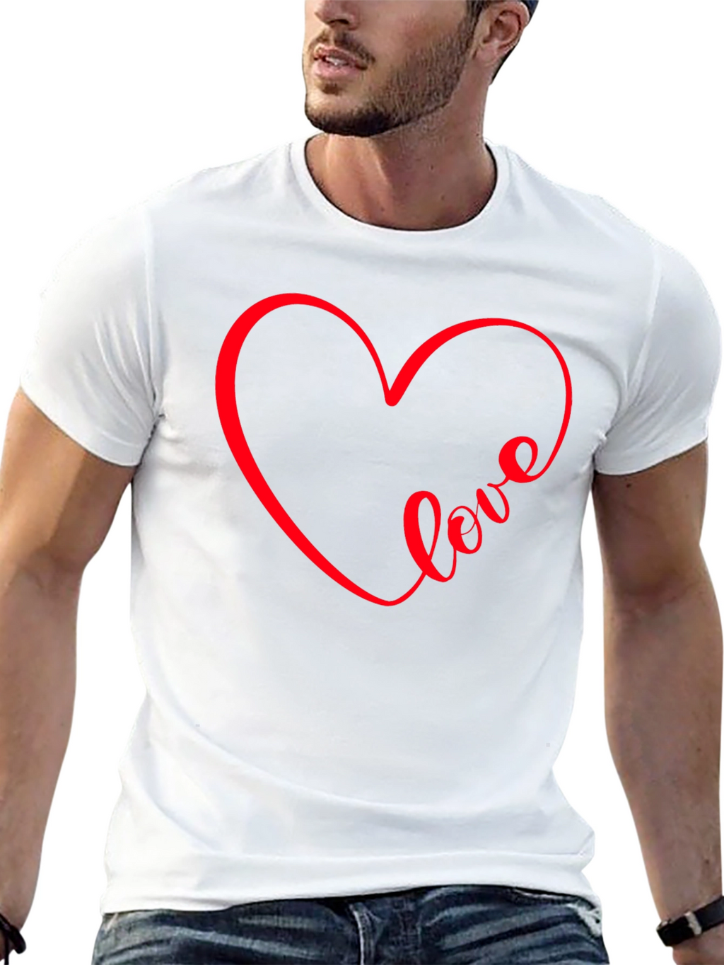 Love Heart Graphic Tee - Black Casual Shirt