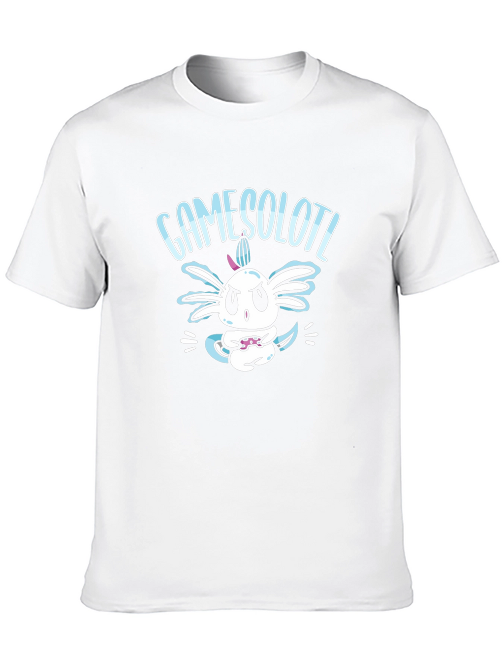GameSolotl Black T-Shirt: Axolotl Gamer Design