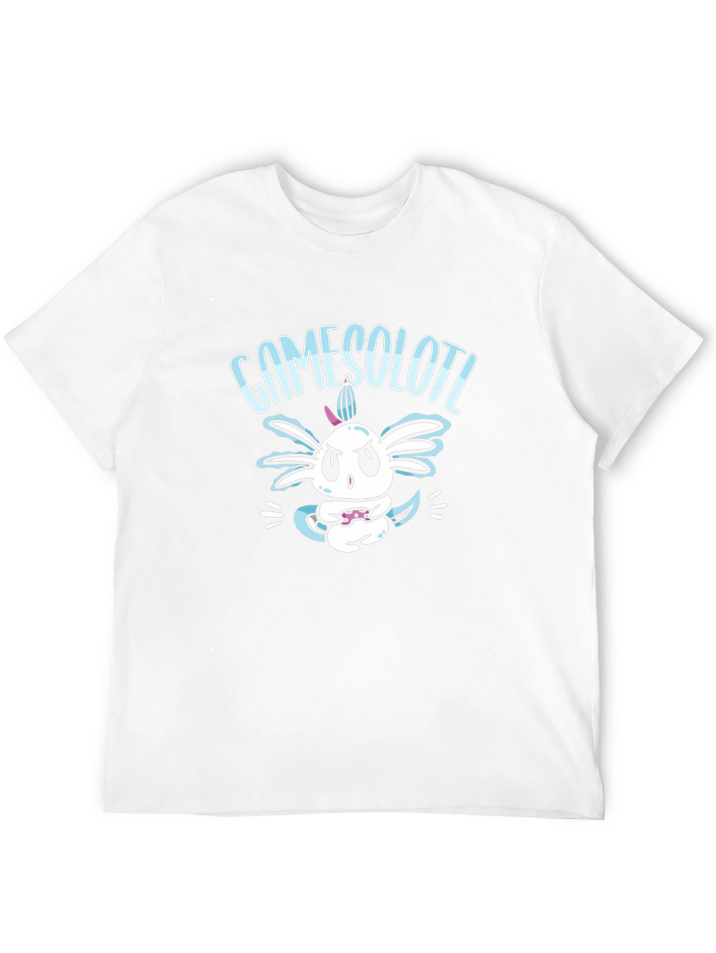 GameSolotl Black T-Shirt: Axolotl Gamer Design