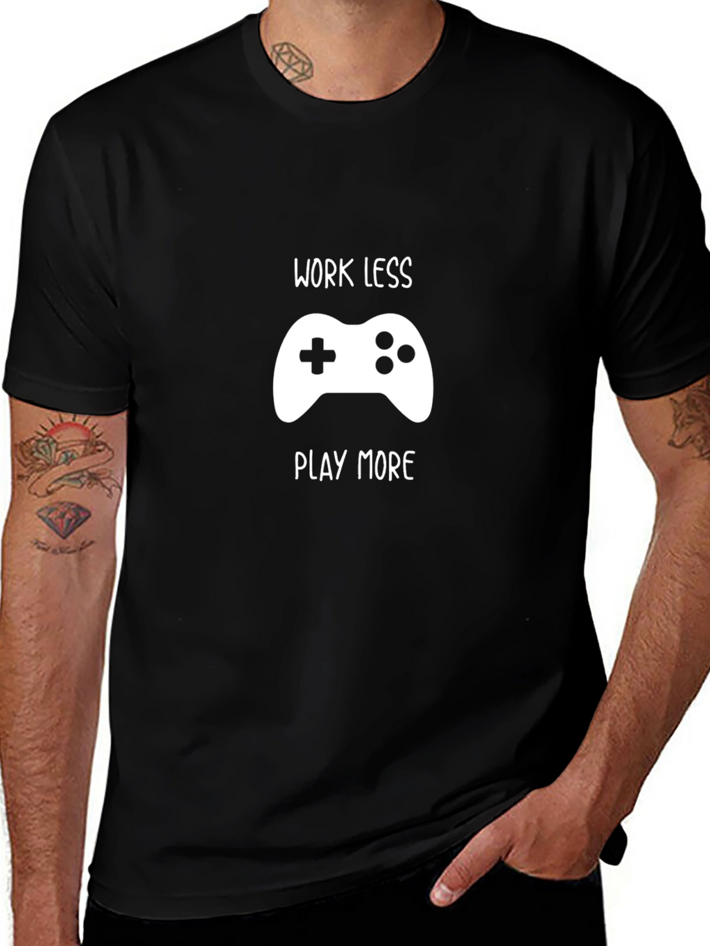 Work Less Play More Gamer T-Shirt