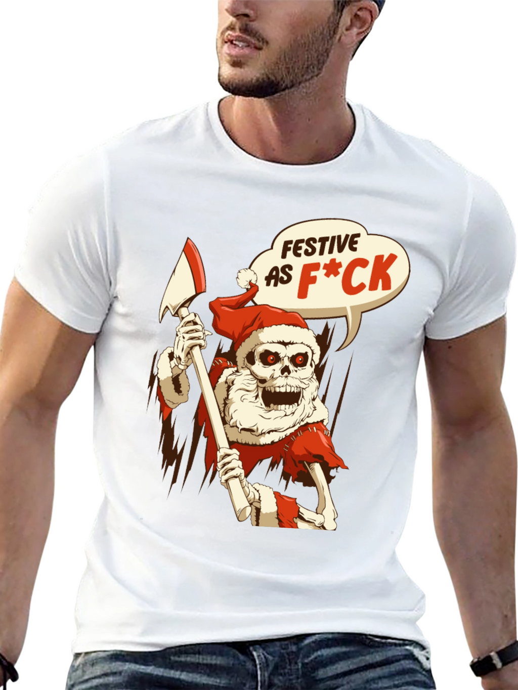 Festive Skeleton Santa T-Shirt