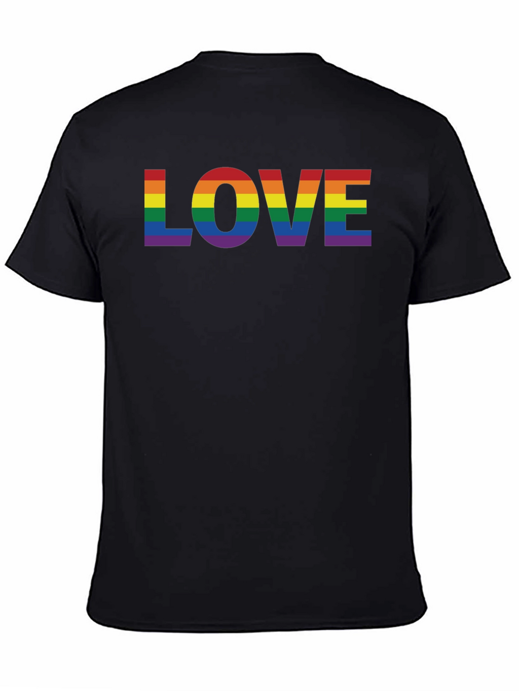 Rainbow LOVE Graphic Black T-Shirt