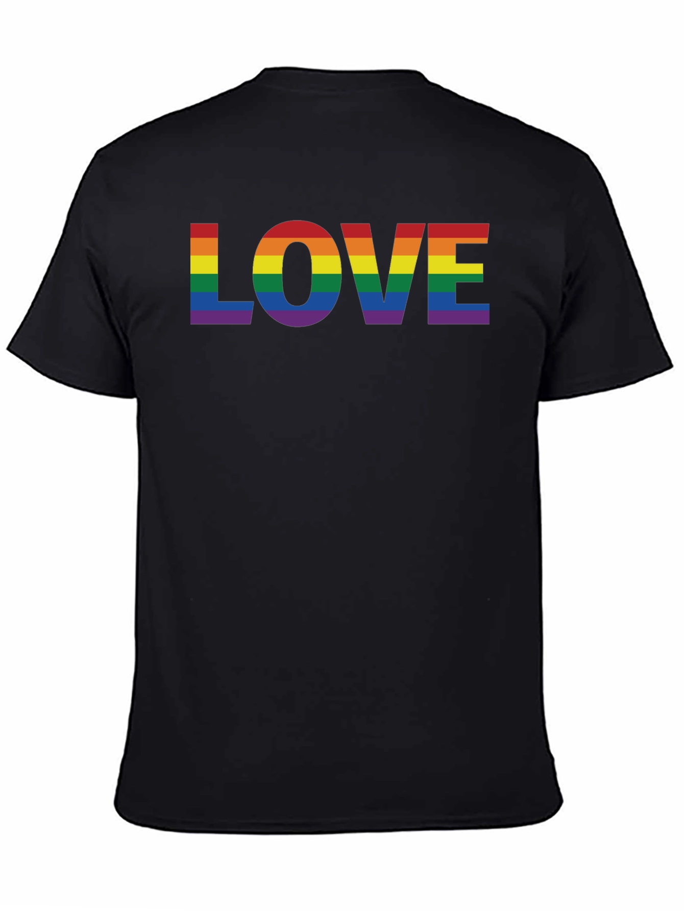 Rainbow LOVE Graphic Black T-Shirt