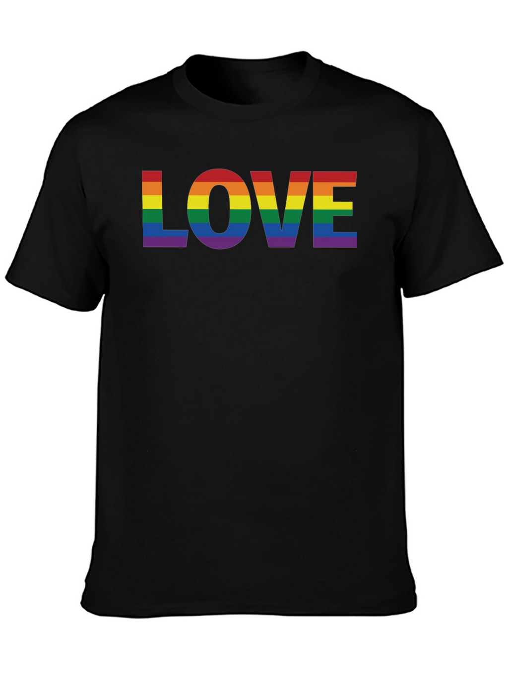 Rainbow LOVE Graphic Black T-Shirt