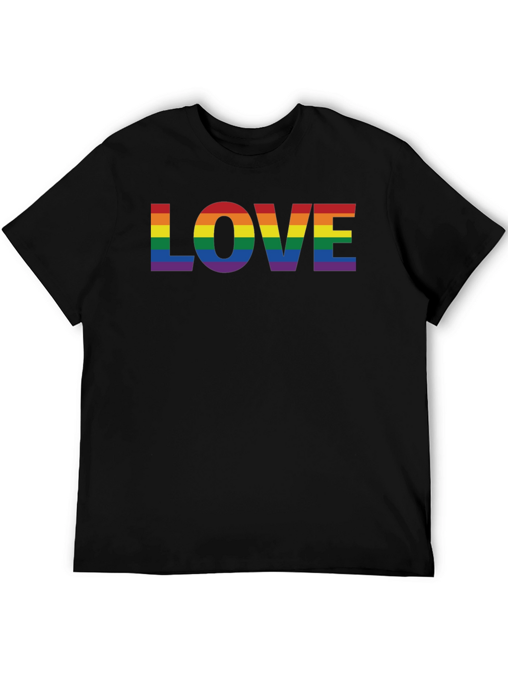 Rainbow LOVE Graphic Black T-Shirt