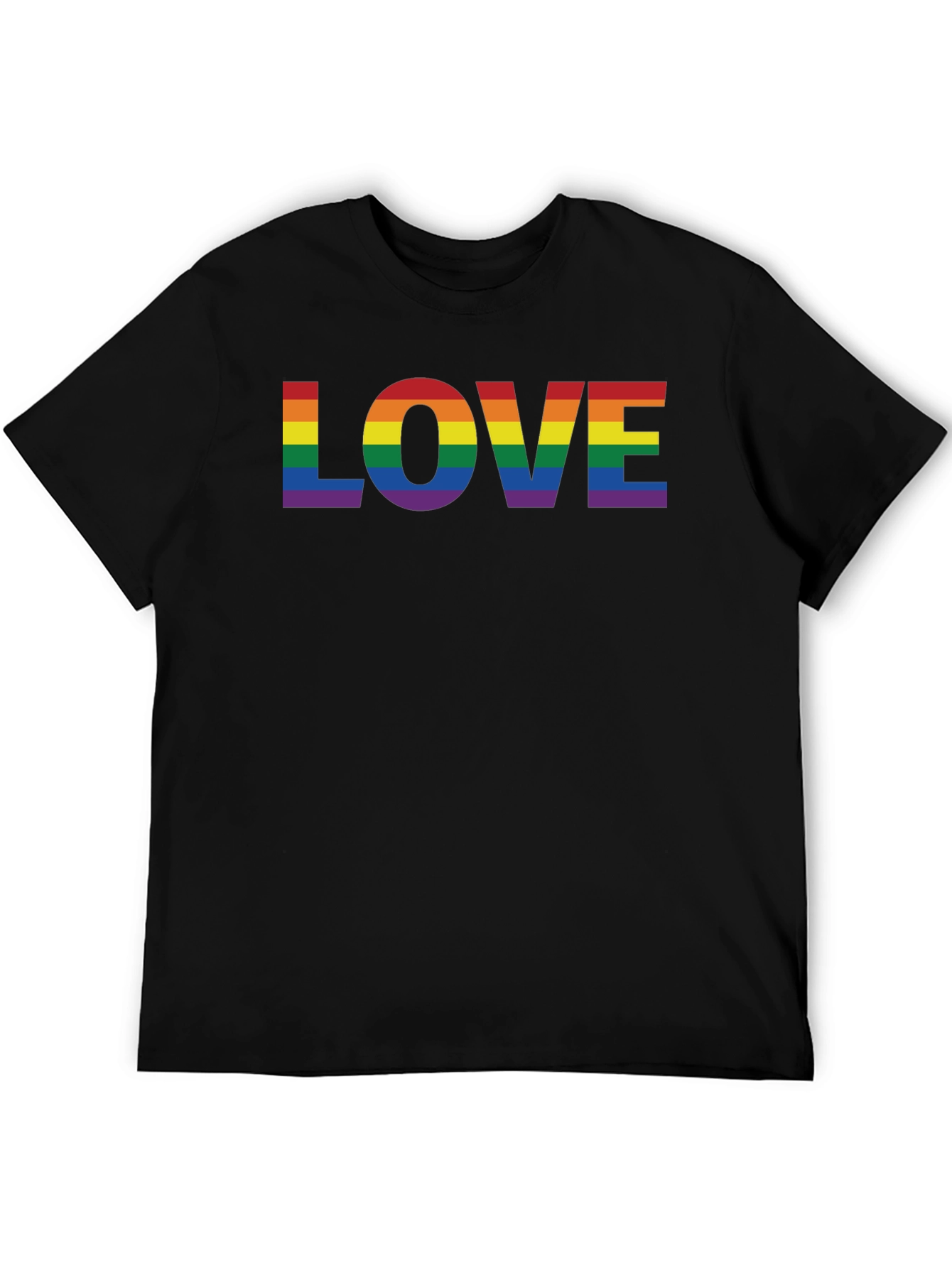 Rainbow LOVE Graphic Black T-Shirt