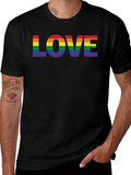 Rainbow LOVE Graphic Black T-Shirt