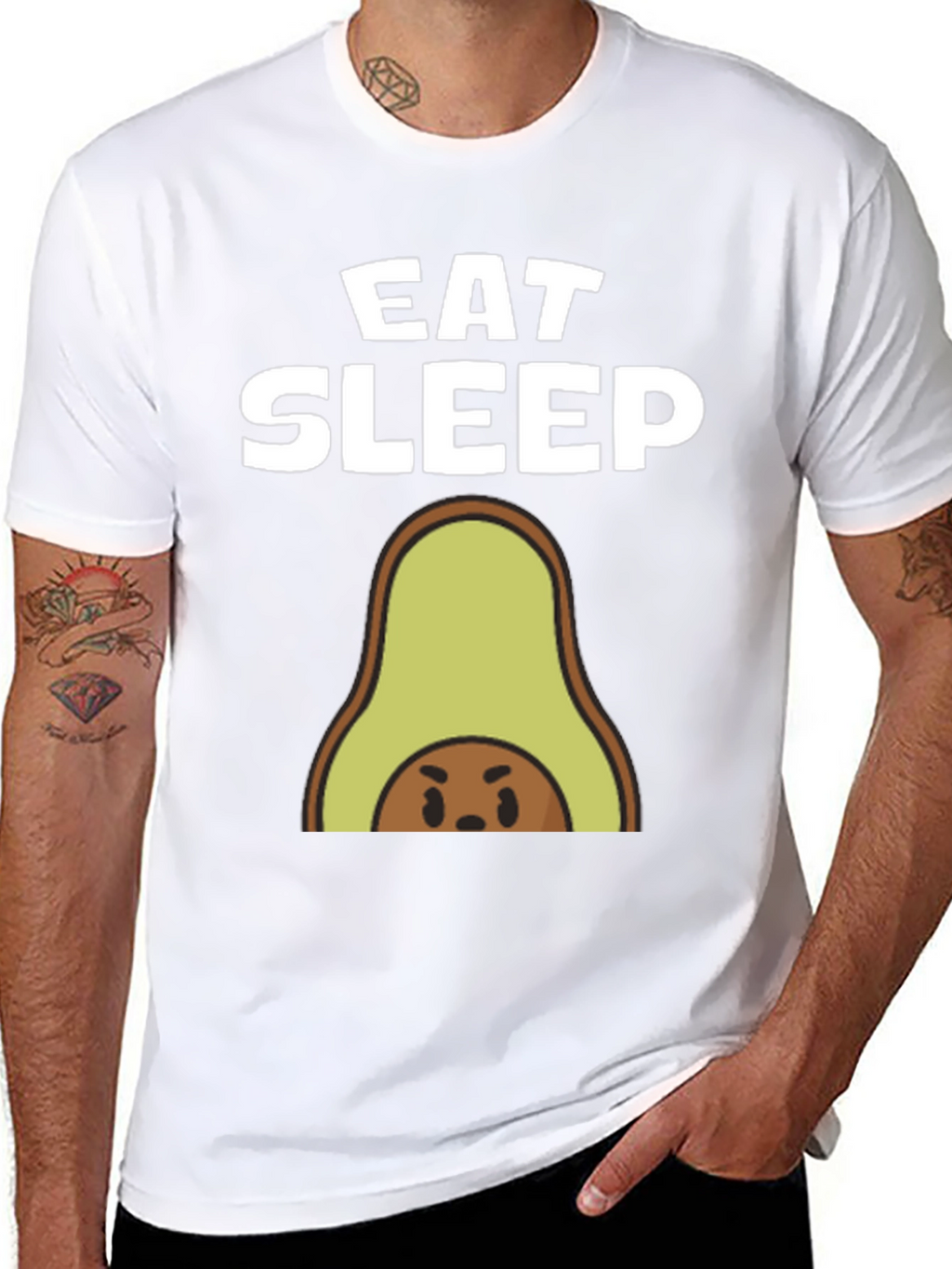 Eat Sleep Avocado T-Shirt - Funny Foodie Tee