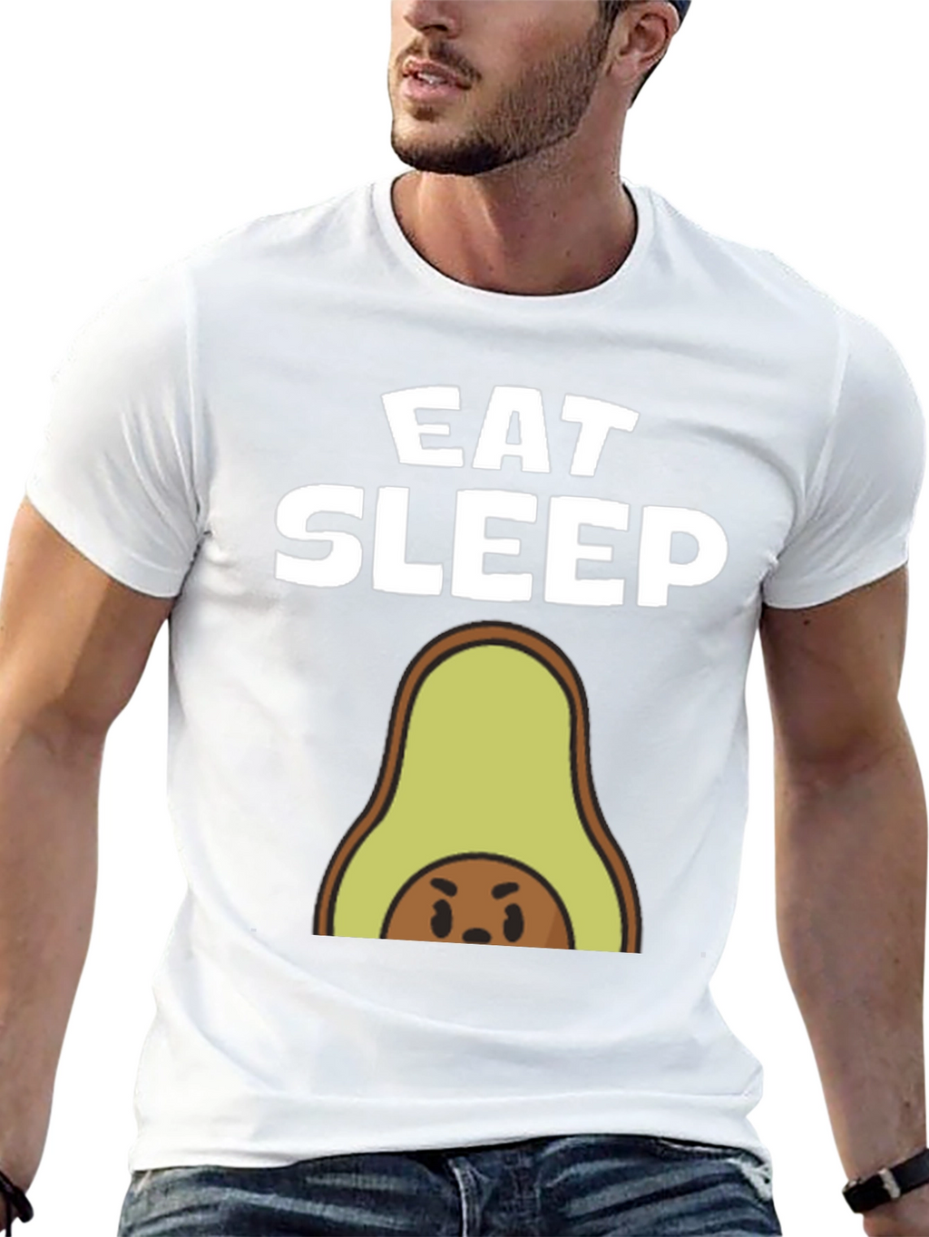 Eat Sleep Avocado T-Shirt - Funny Foodie Tee