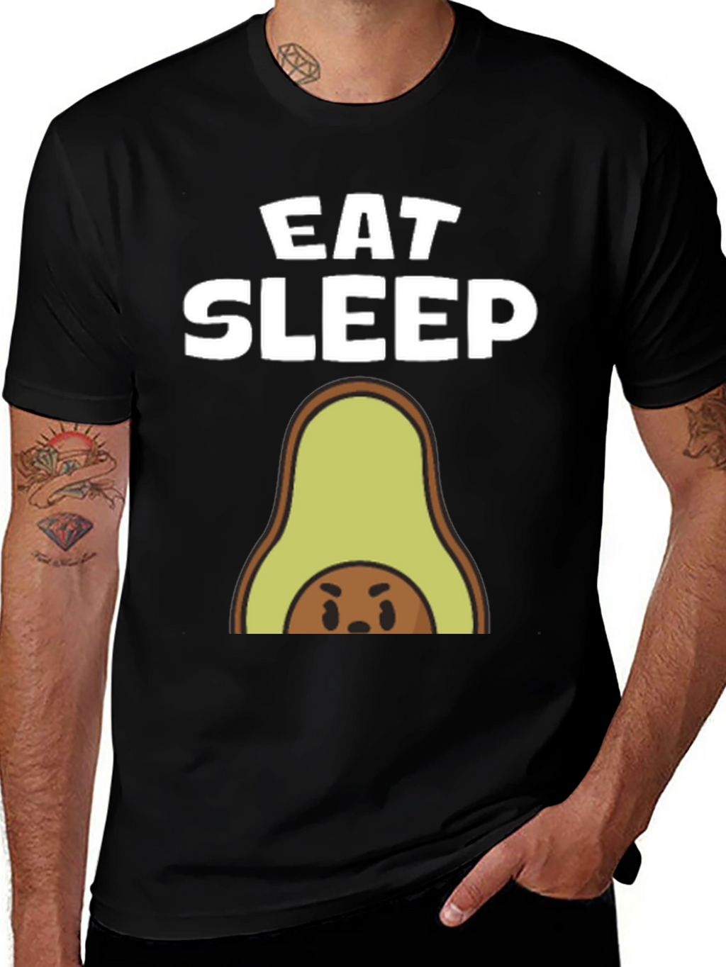 Eat Sleep Avocado T-Shirt - Funny Foodie Tee