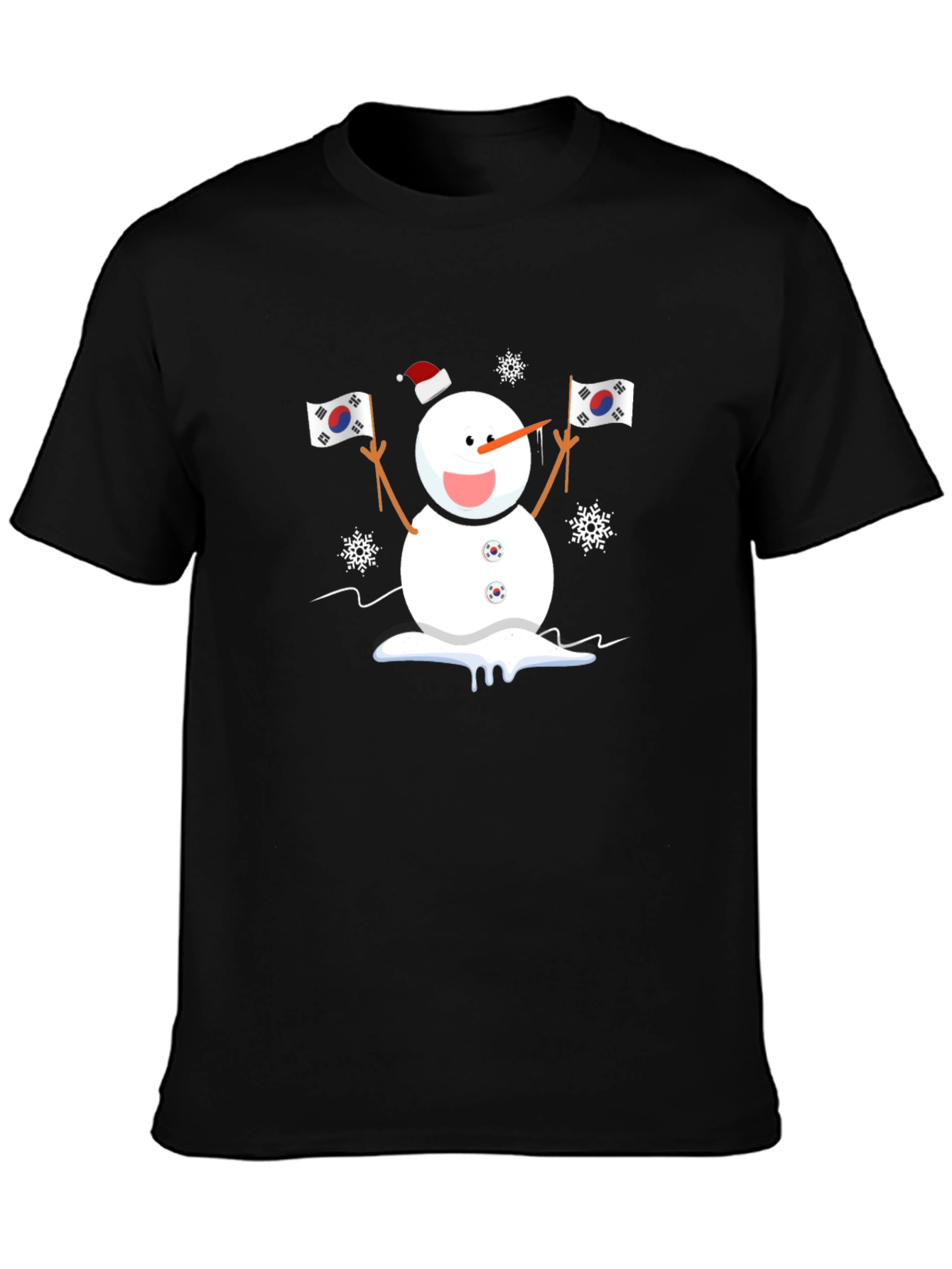South Korea Flag Snowman Graphic Tee