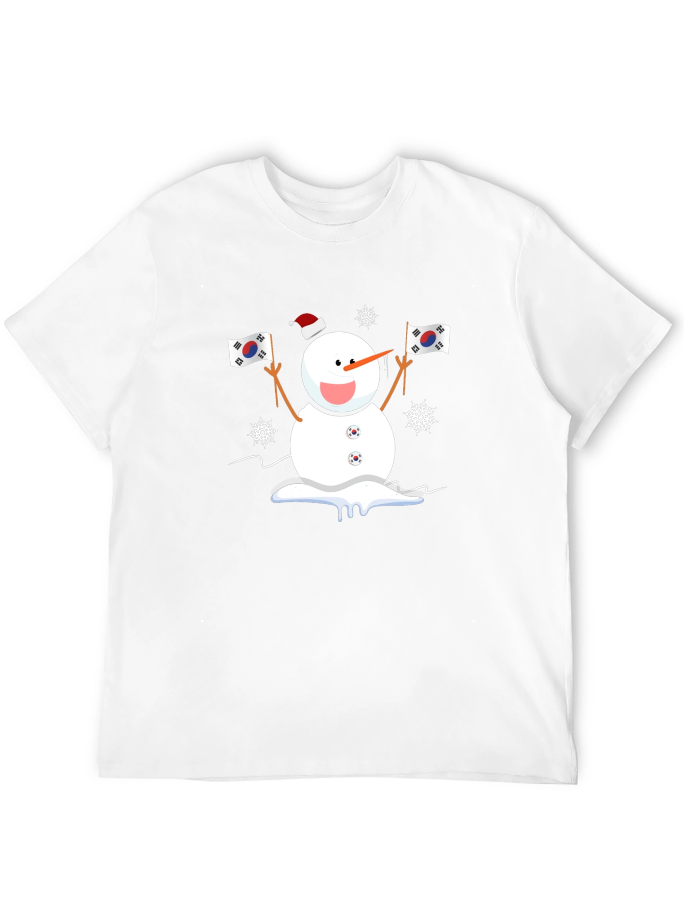South Korea Flag Snowman Graphic Tee