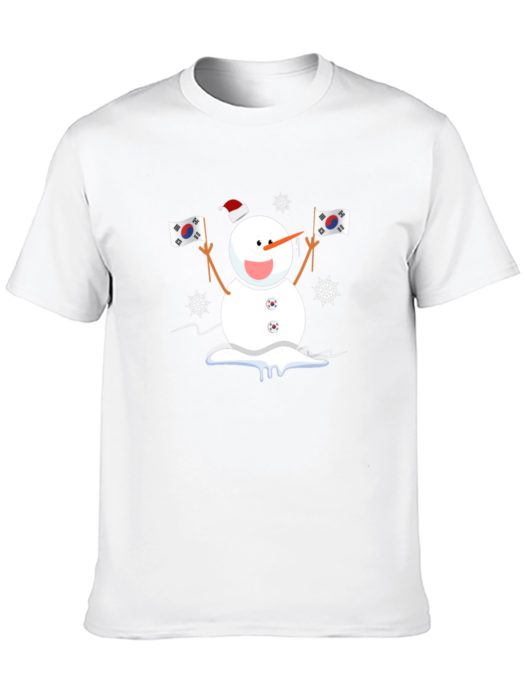 South Korea Flag Snowman Graphic Tee