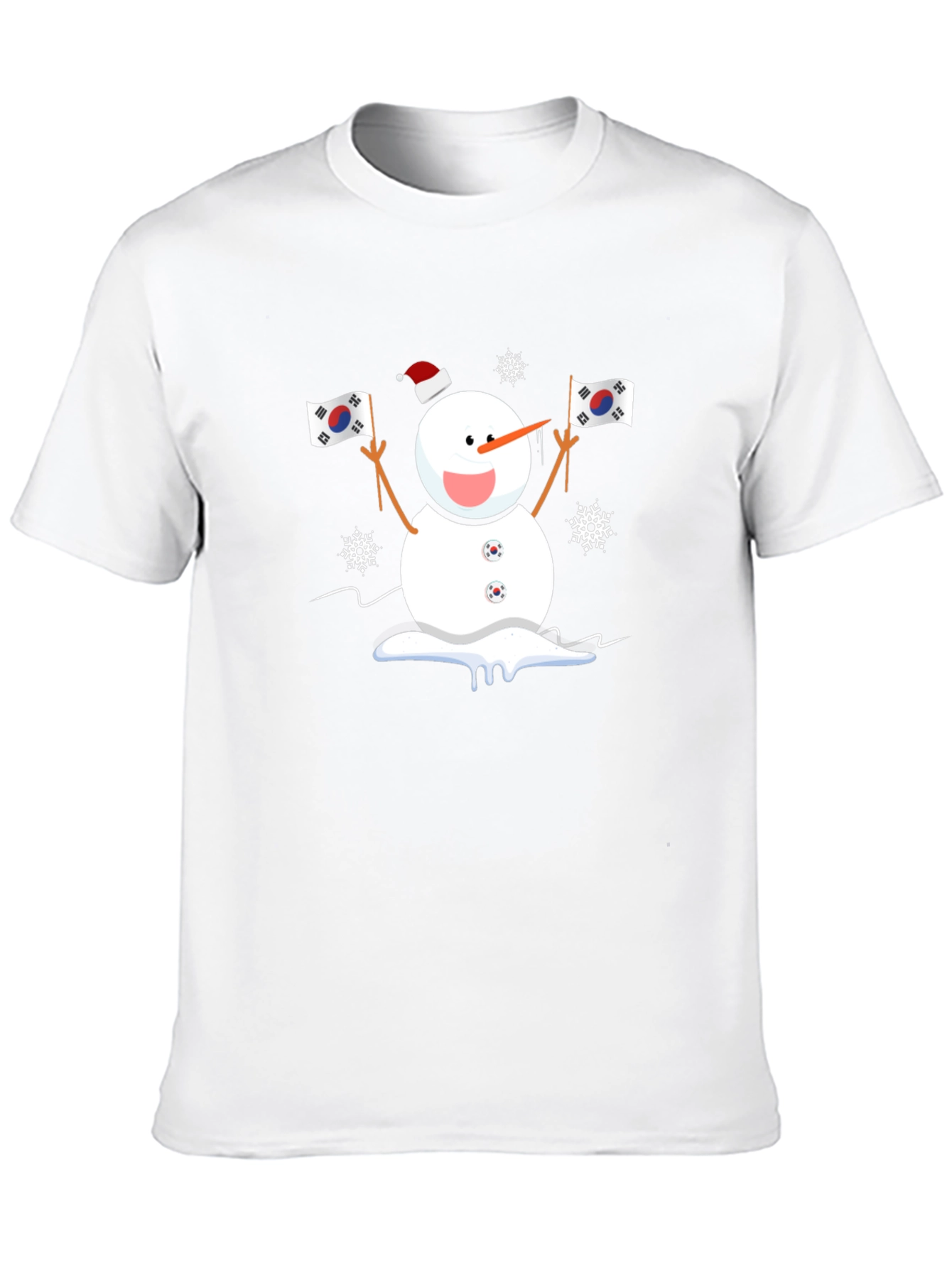 South Korea Flag Snowman Graphic Tee