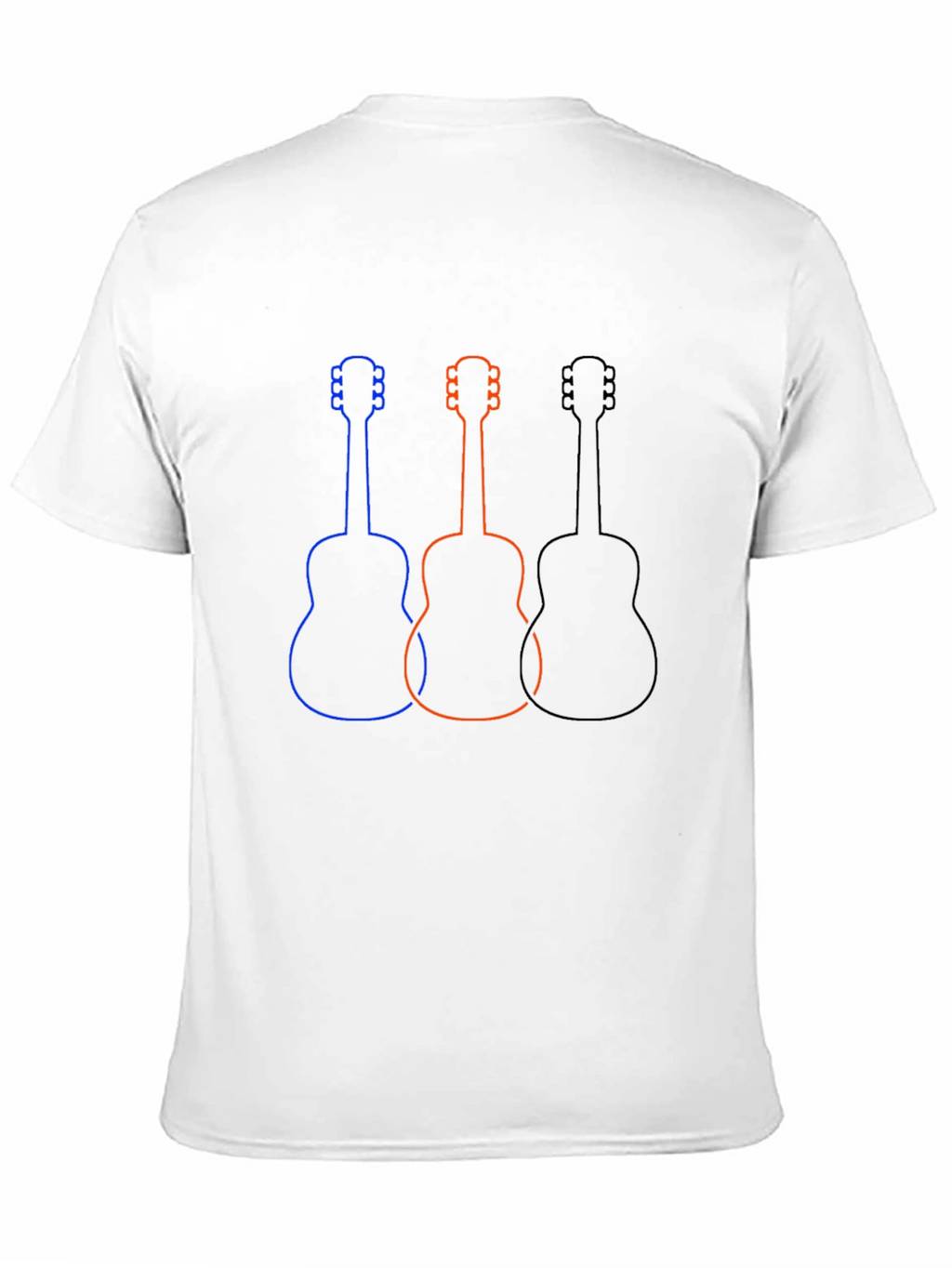 Guitar Outline Graphic Tee - Casual Black T-Shirt